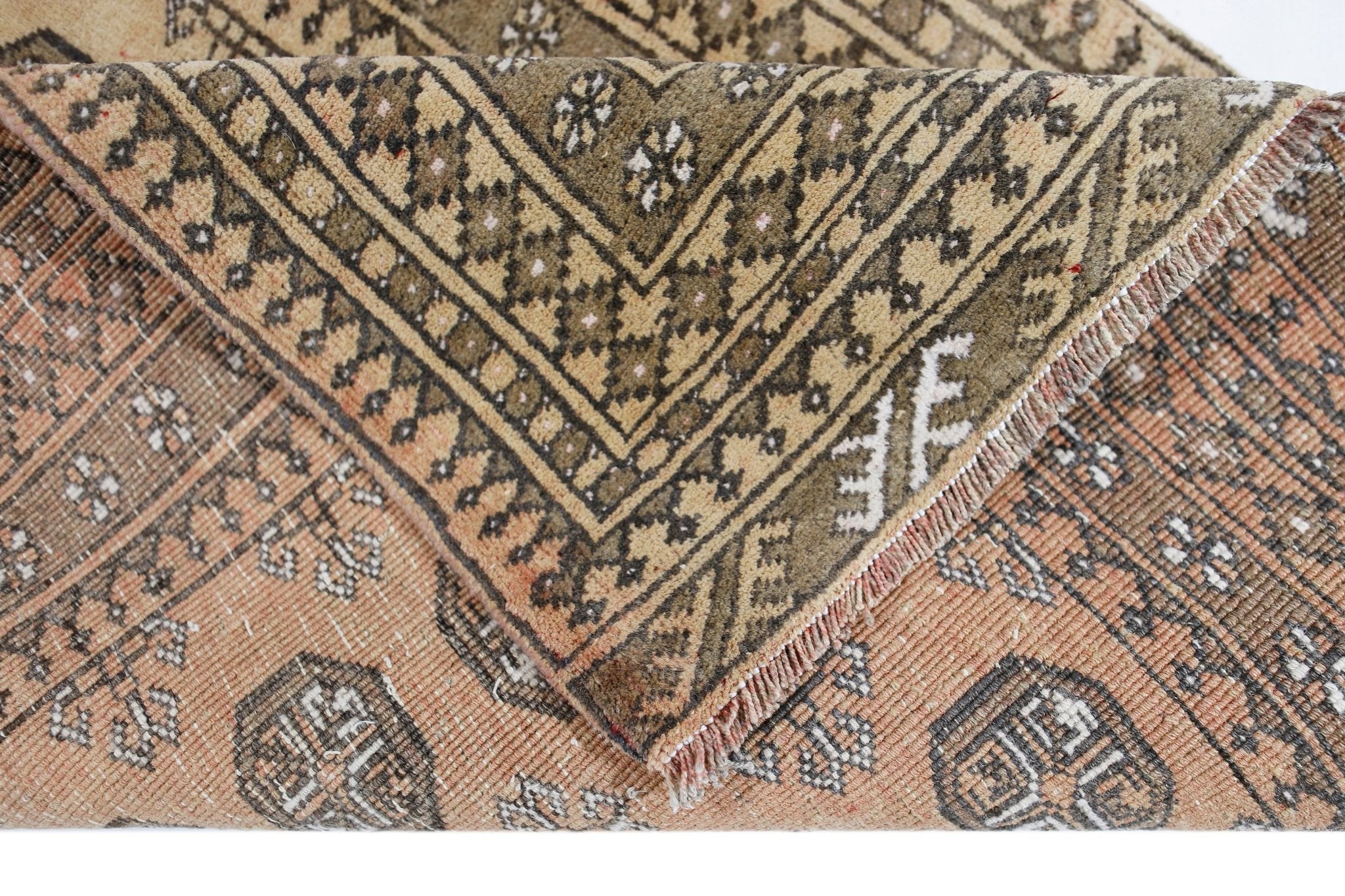 Handmade Vintage Afghan Turkmen Rug | 122 x 80 cm | 4' x 2'8" - Najaf Rugs & Textile