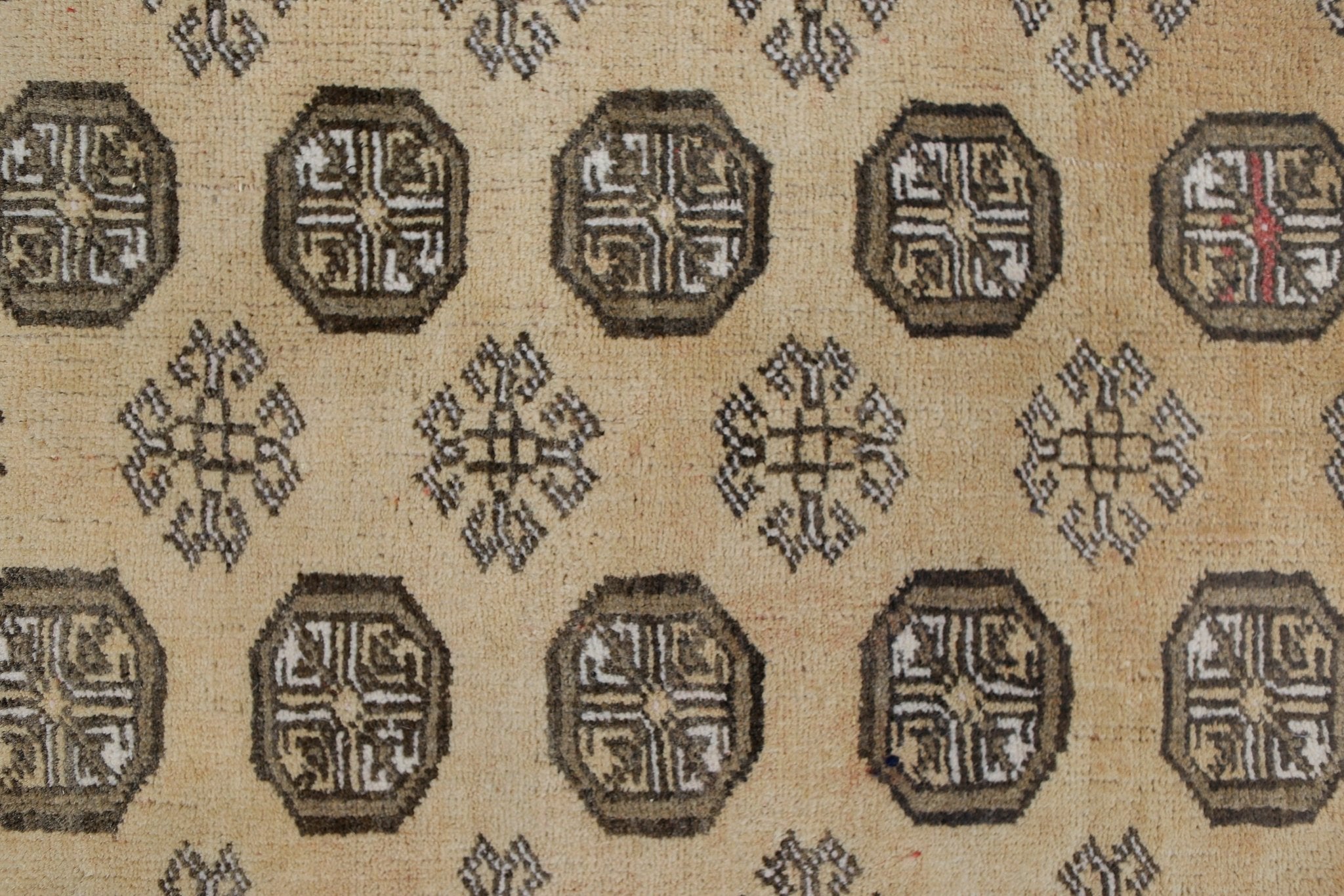 Handmade Vintage Afghan Turkmen Rug | 122 x 80 cm | 4' x 2'8" - Najaf Rugs & Textile