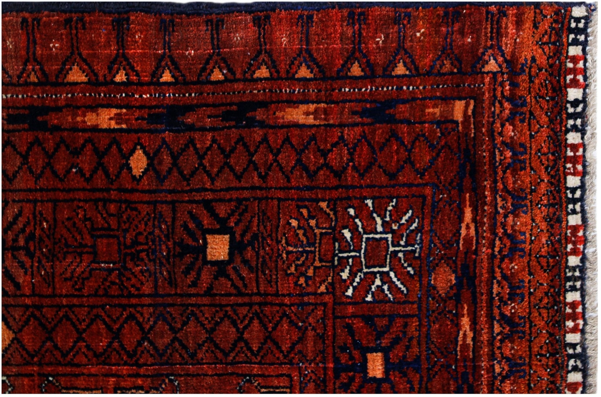 Handmade Vintage Afghan Turkmen Rug | 128 x 106 cm | 4'2" x 3'6" - Najaf Rugs & Textile