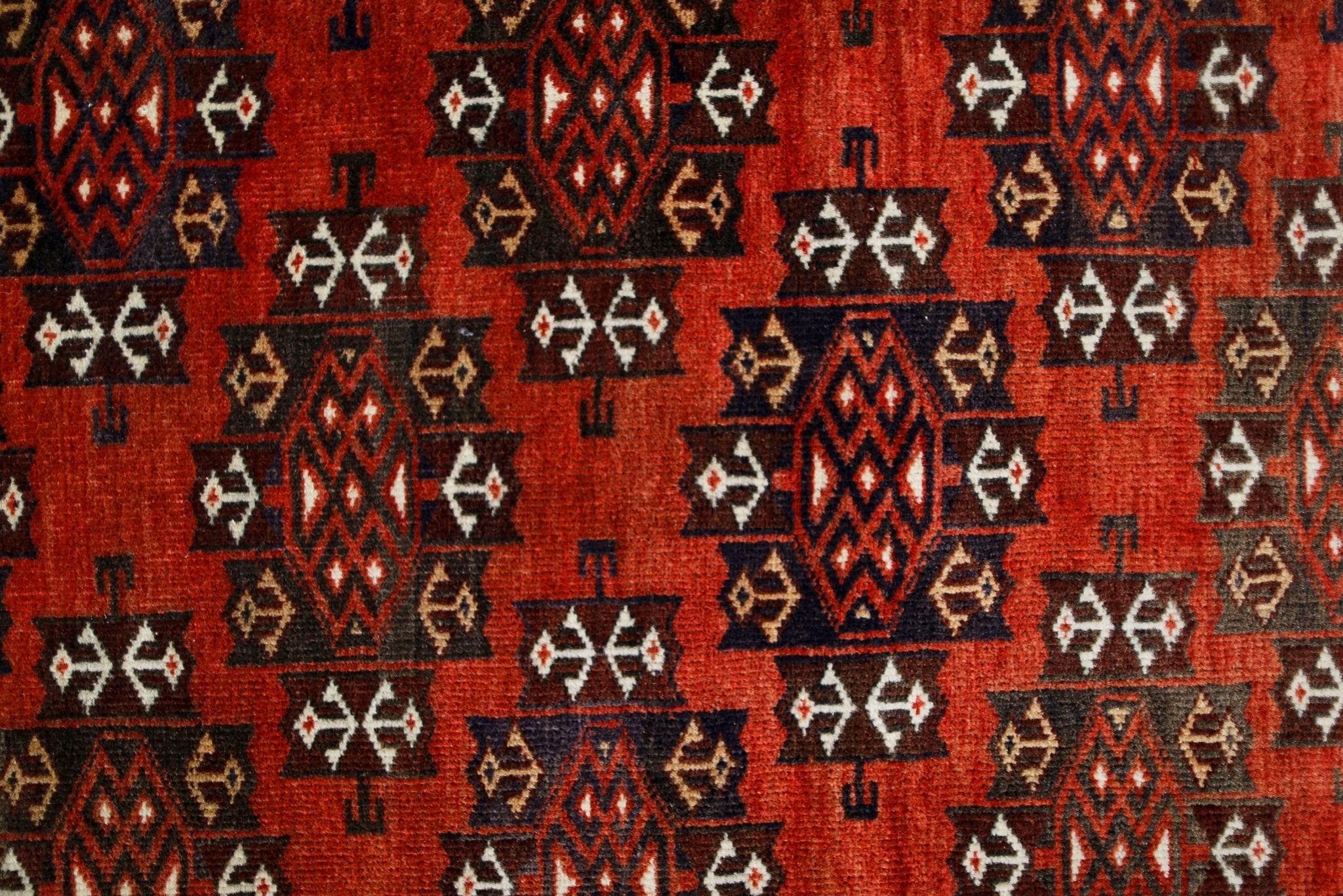 Handmade Vintage Afghan Turkmen Rug | 135 x 108 cm | 4'5" x 3'7" - Najaf Rugs & Textile