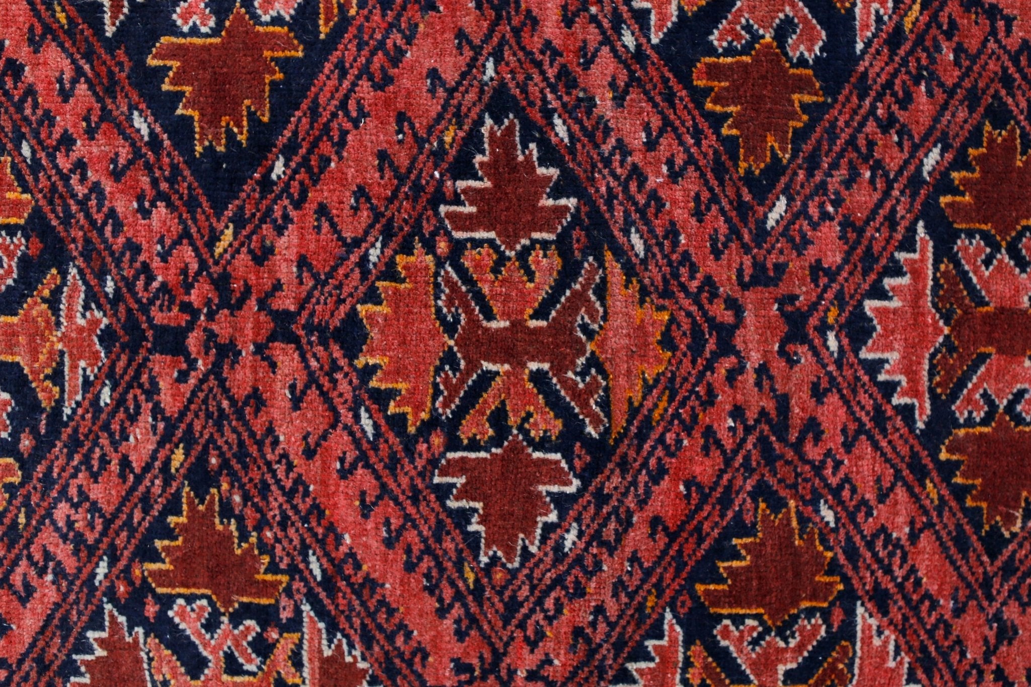 Handmade Vintage Afghan Turkmen Rug | 139 x 95 cm | 4'7" x 3'1" - Najaf Rugs & Textile