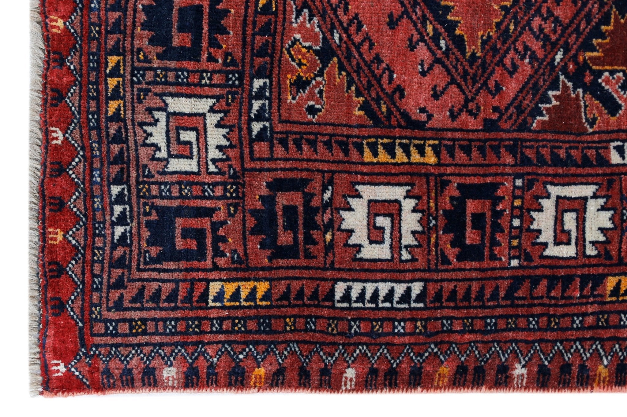 Handmade Vintage Afghan Turkmen Rug | 139 x 95 cm | 4'7" x 3'1" - Najaf Rugs & Textile