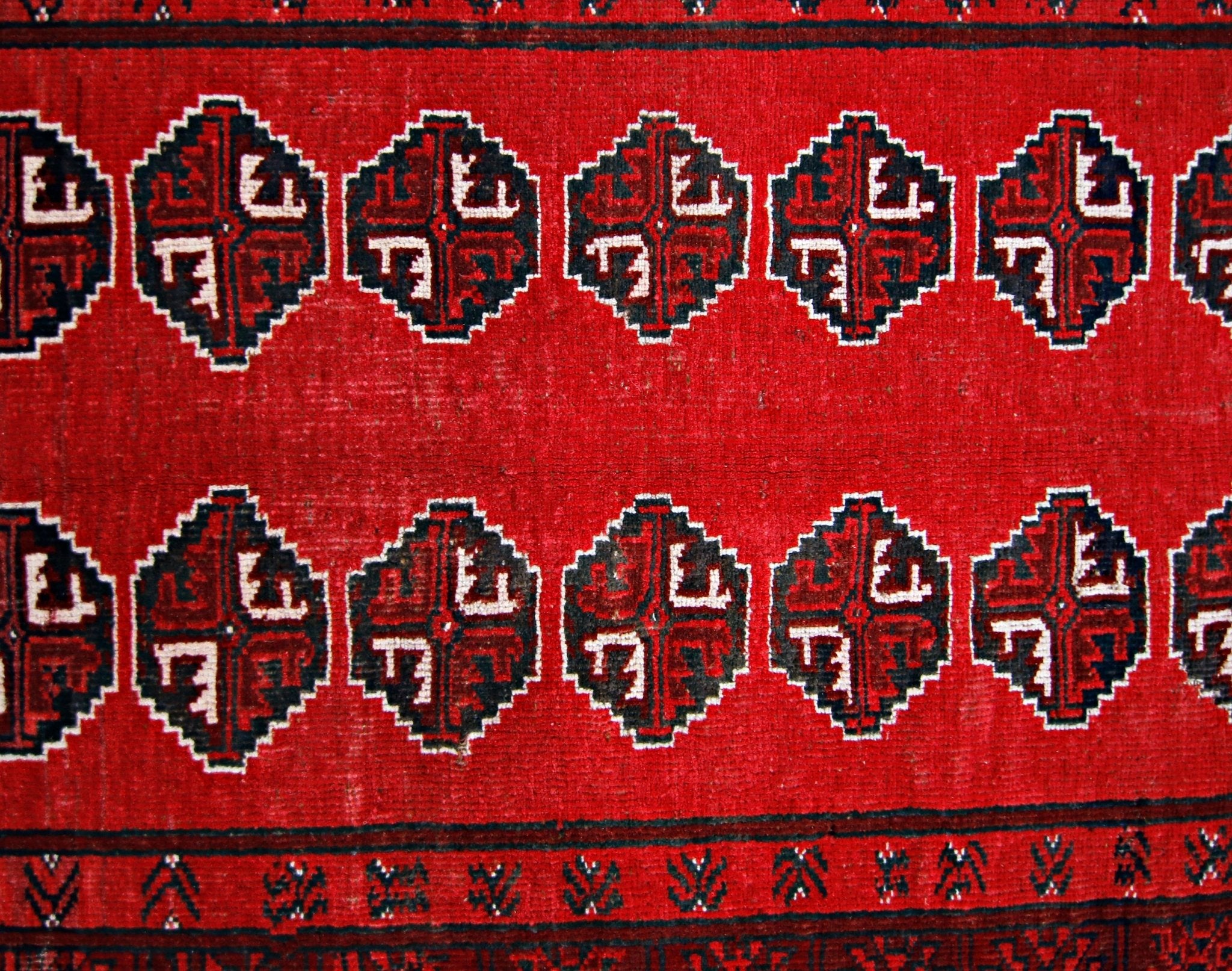 Handmade Vintage Afghan Turkmen Rug | 152 x 98 cm | 5' x 3'2" - Najaf Rugs & Textile