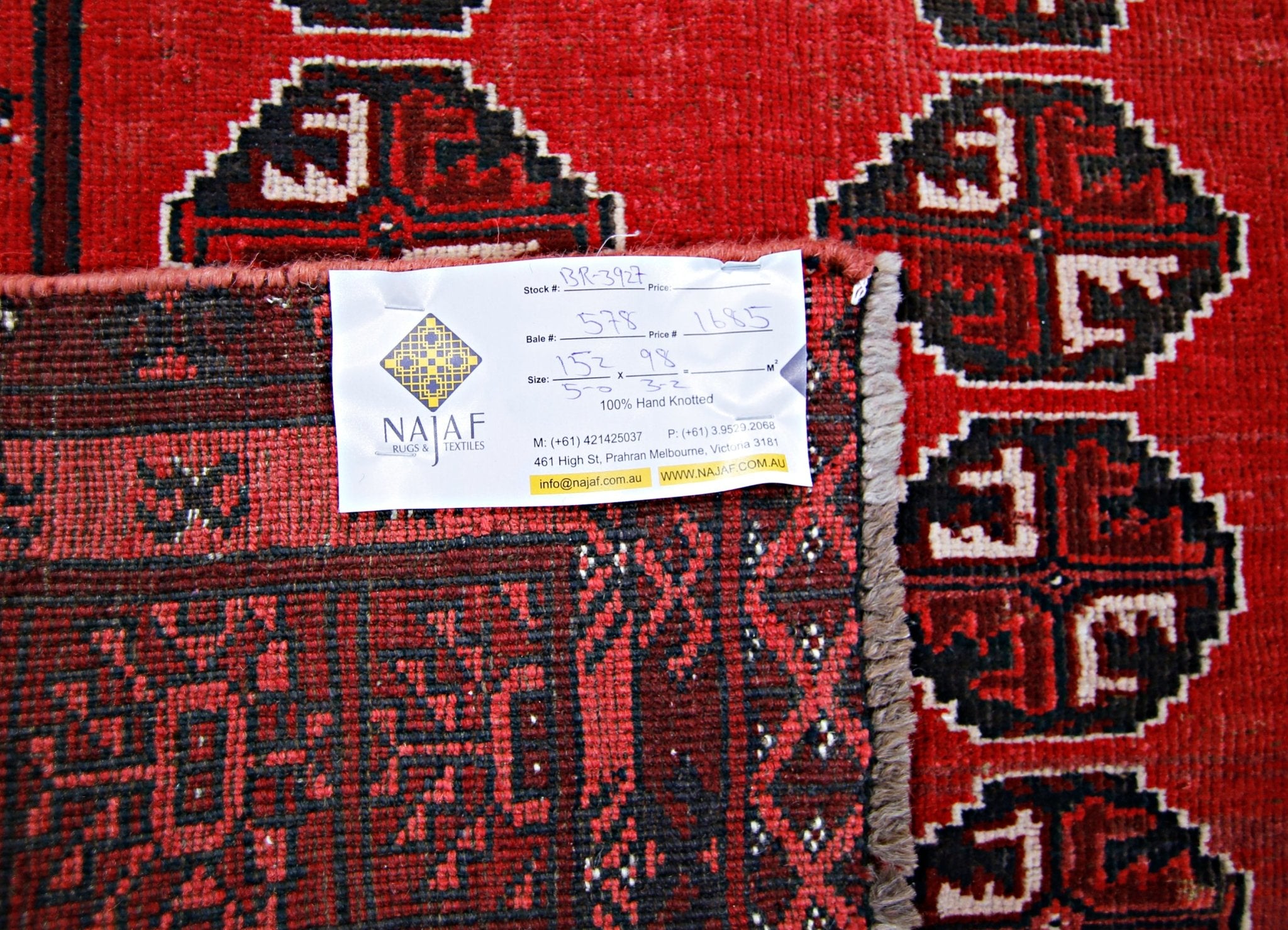 Handmade Vintage Afghan Turkmen Rug | 152 x 98 cm | 5' x 3'2" - Najaf Rugs & Textile