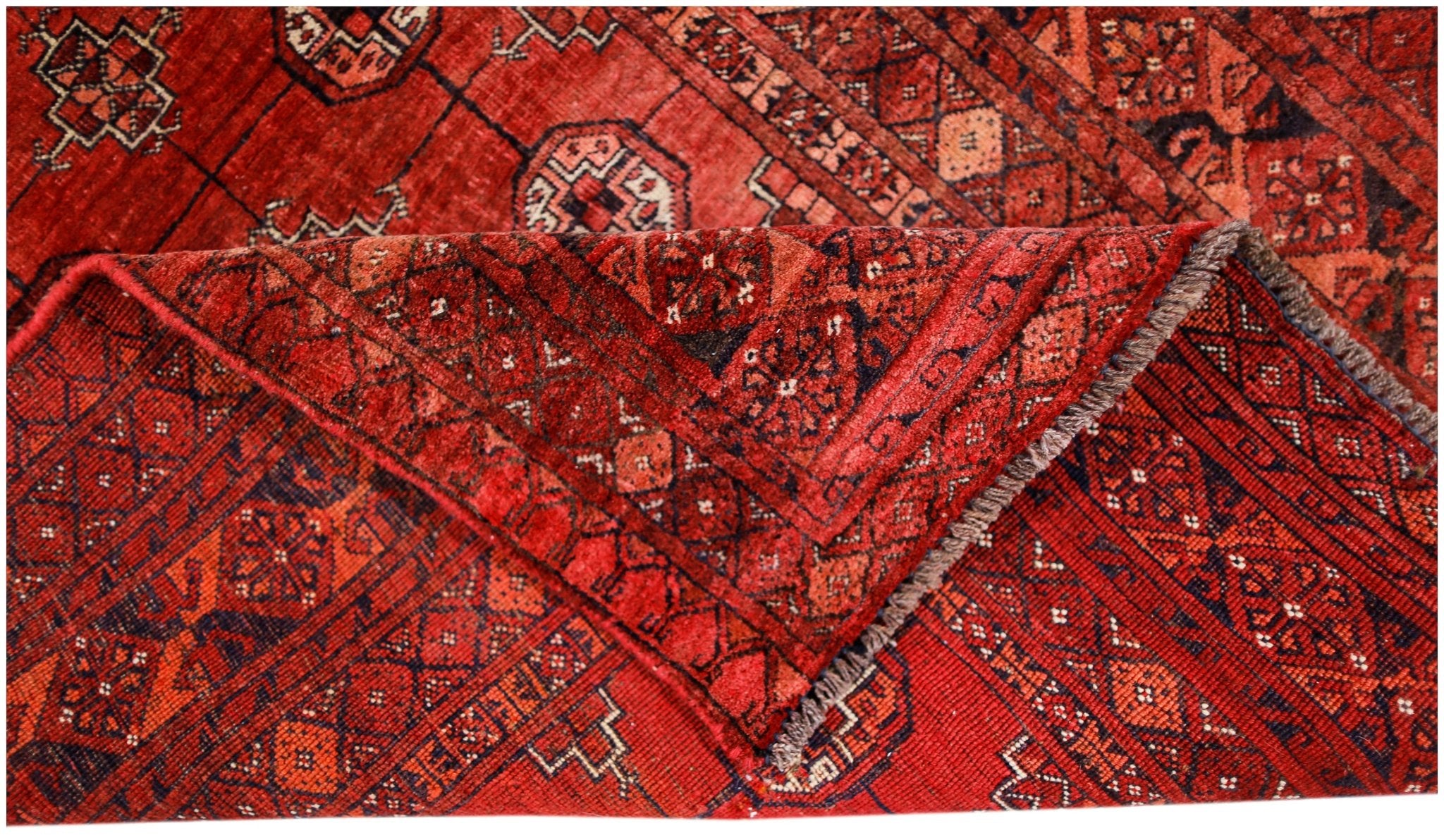 Handmade Vintage Afghan Turkmen Rug | 154 x 99 cm | 5'1" x 3'3" - Najaf Rugs & Textile