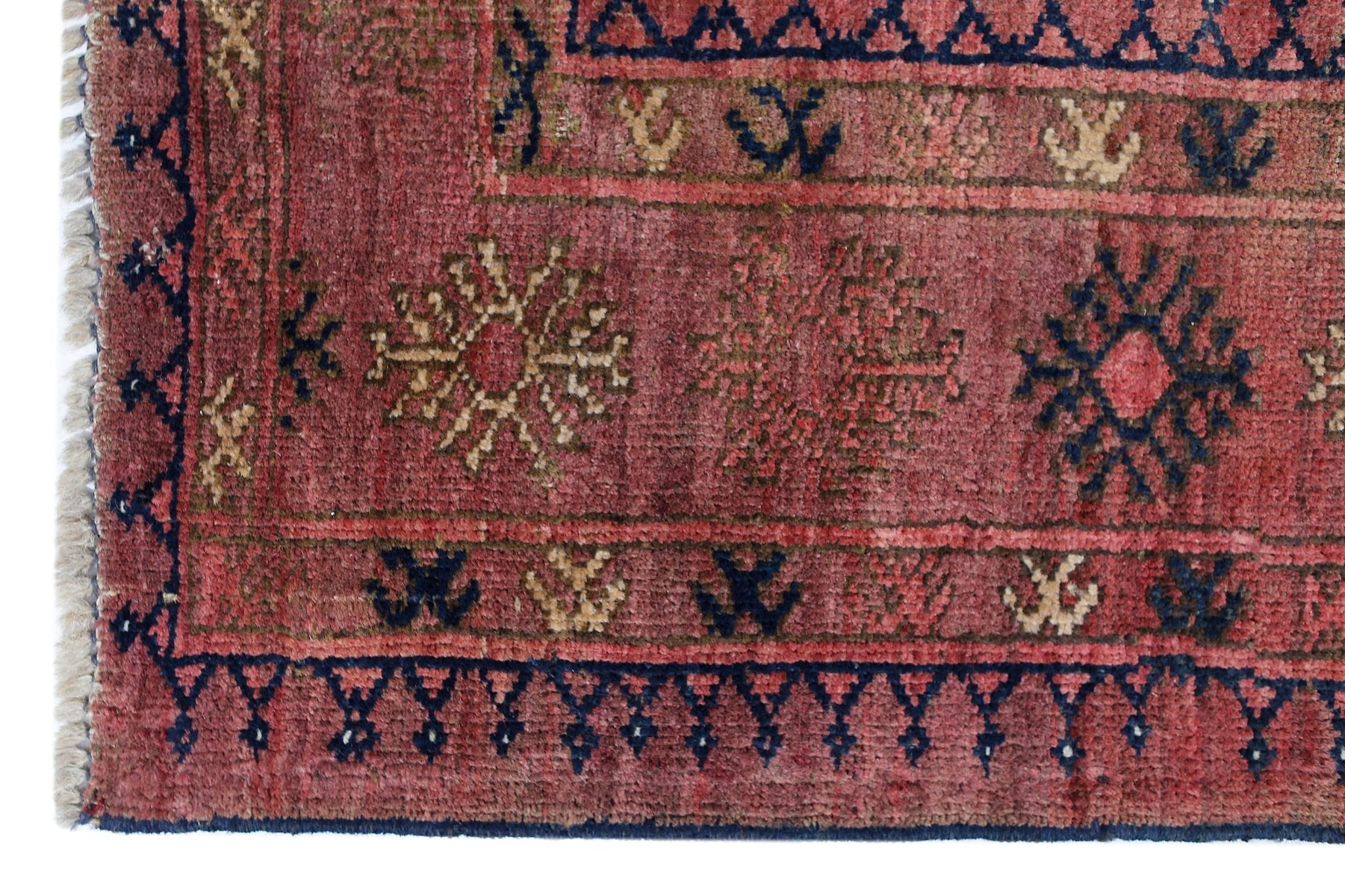 Handmade Vintage Afghan Turkmen Rug | 156 x 118 cm | 5'2" x 3'10" - Najaf Rugs & Textile
