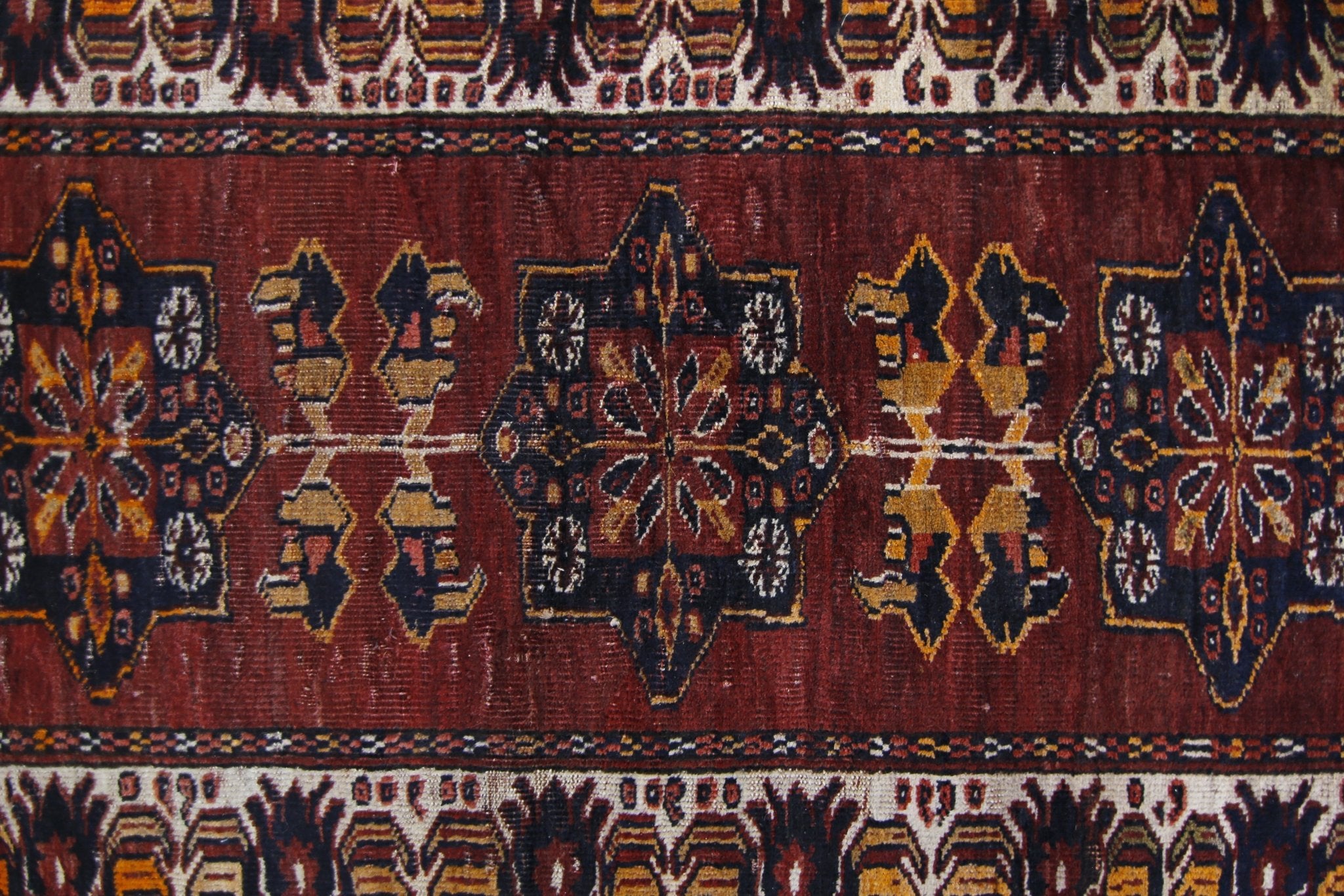 Handmade Vintage Afghan Turkmen Rug | 165 x 108 cm | 5'5" x 3'6" - Najaf Rugs & Textile