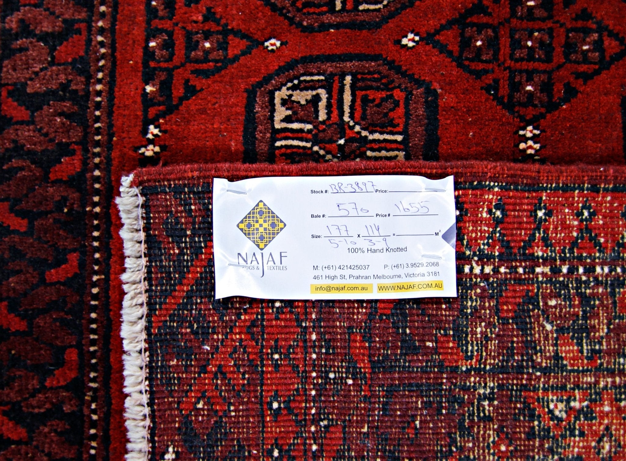 Handmade Vintage Afghan Turkmen Rug | 177 x 114 cm | 5'10" x 3'9" - Najaf Rugs & Textile