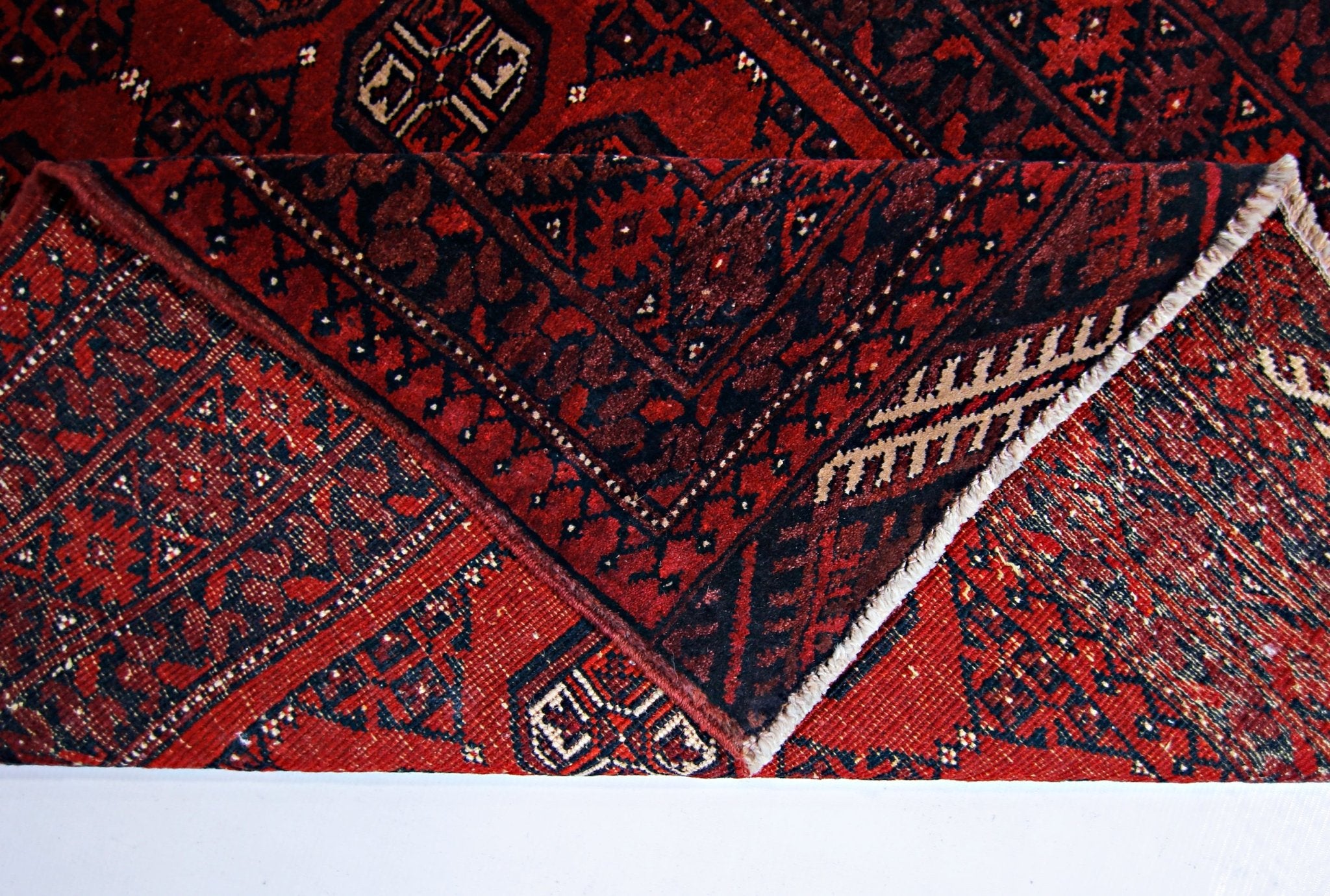 Handmade Vintage Afghan Turkmen Rug | 177 x 114 cm | 5'10" x 3'9" - Najaf Rugs & Textile