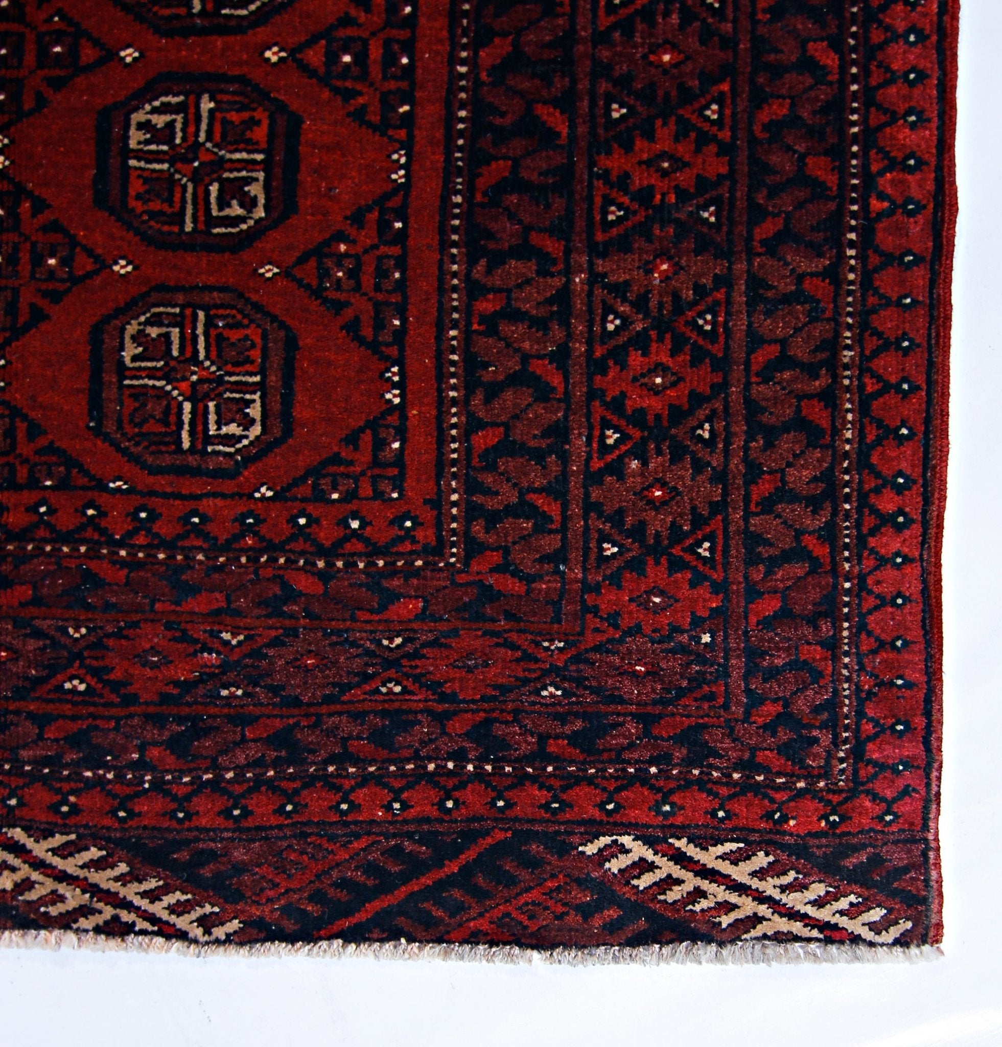 Handmade Vintage Afghan Turkmen Rug | 177 x 114 cm | 5'10" x 3'9" - Najaf Rugs & Textile