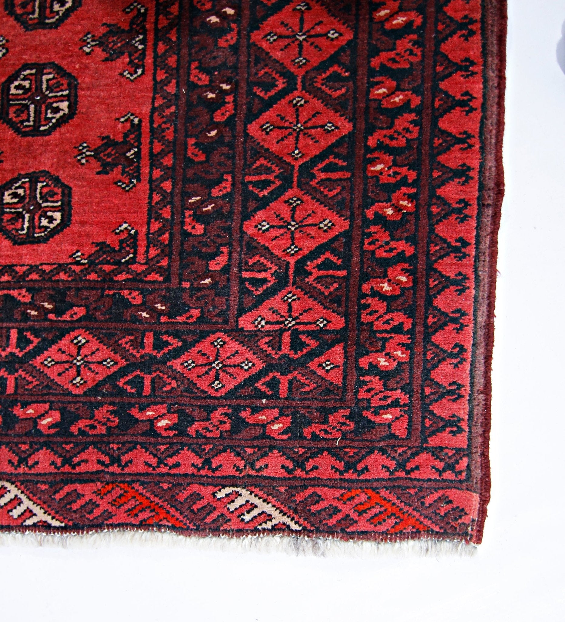 Handmade Vintage Afghan Turkmen Rug | 178 x 101 cm | 5'10" x 3'4" - Najaf Rugs & Textile