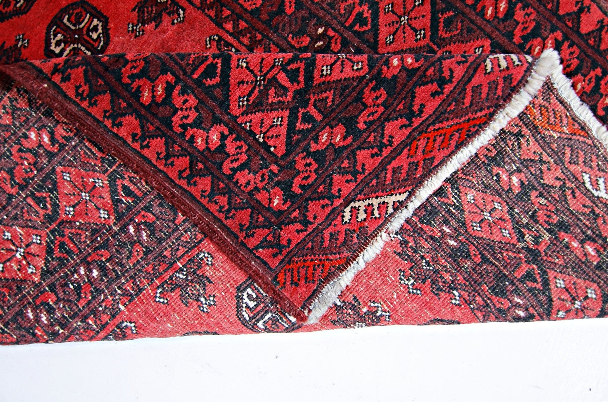 Handmade Vintage Afghan Turkmen Rug | 178 x 101 cm | 5'10" x 3'4" - Najaf Rugs & Textile