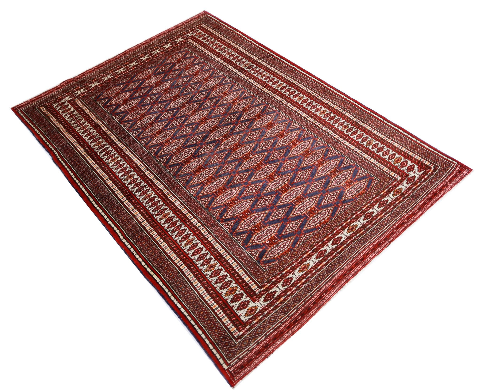 Handmade Vintage Afghan Turkmen Rug | 184 x 125 cm | 6'1" x 4'1" - Najaf Rugs & Textile