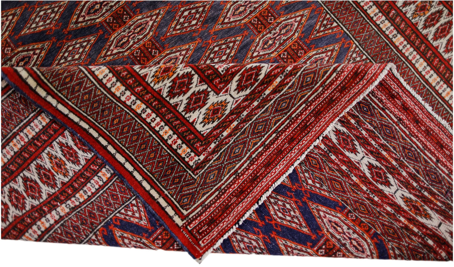 Handmade Vintage Afghan Turkmen Rug | 184 x 125 cm | 6'1" x 4'1" - Najaf Rugs & Textile
