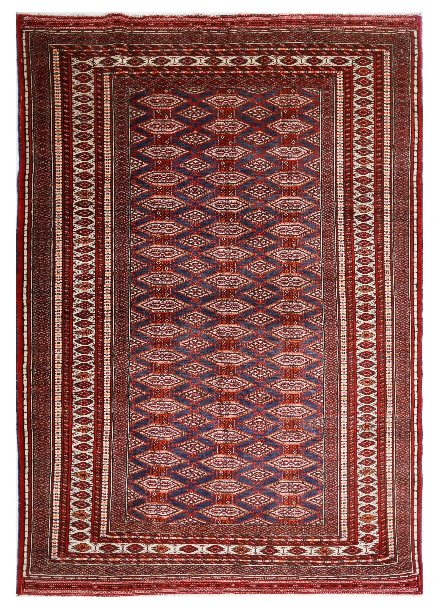 Handmade Vintage Afghan Turkmen Rug | 184 x 125 cm | 6'1" x 4'1" - Najaf Rugs & Textile