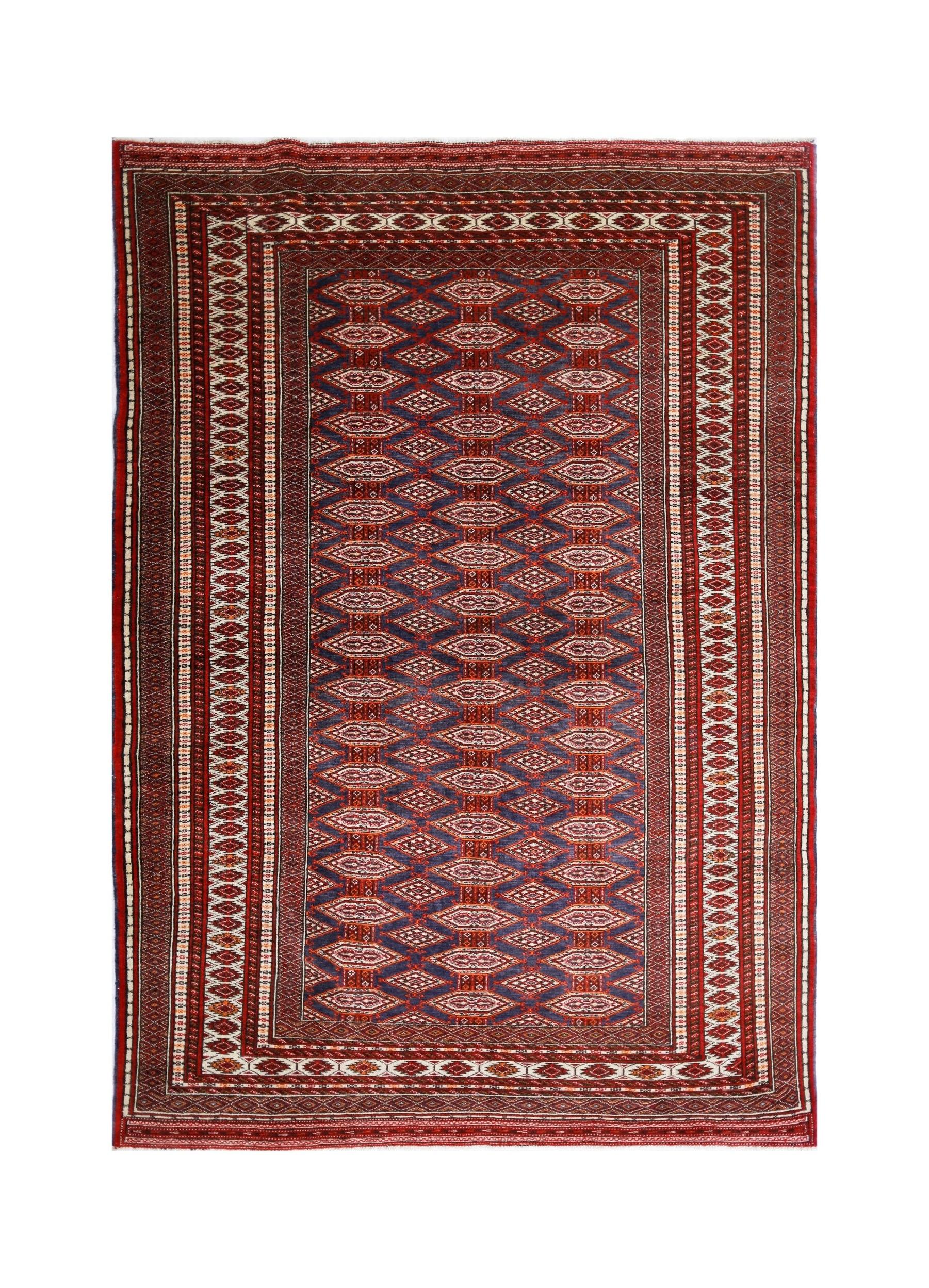 Handmade Vintage Afghan Turkmen Rug | 184 x 125 cm | 6'1" x 4'1" - Najaf Rugs & Textile