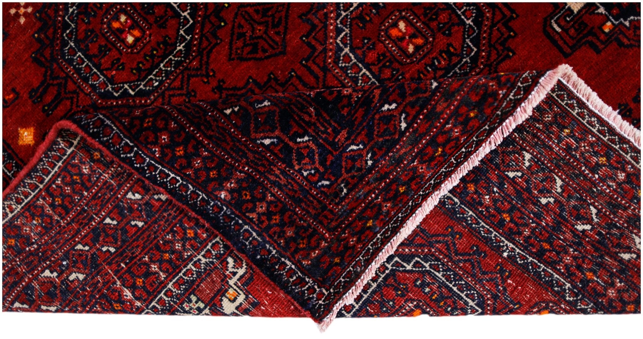 Handmade Vintage Afghan Turkmen Rug | 187 x 98 cm | 6'2" x 3'2" - Najaf Rugs & Textile