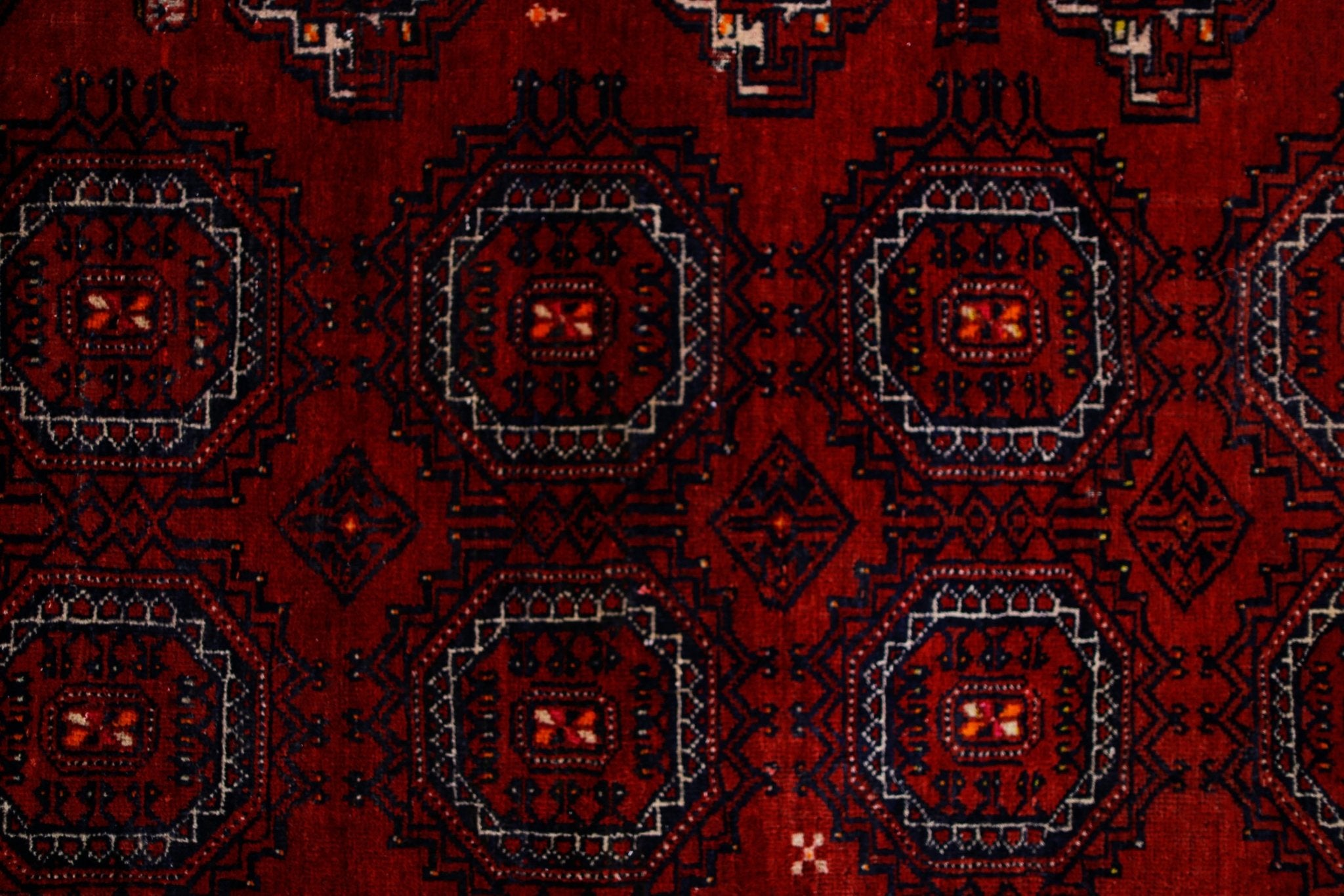 Handmade Vintage Afghan Turkmen Rug | 187 x 98 cm | 6'2" x 3'2" - Najaf Rugs & Textile