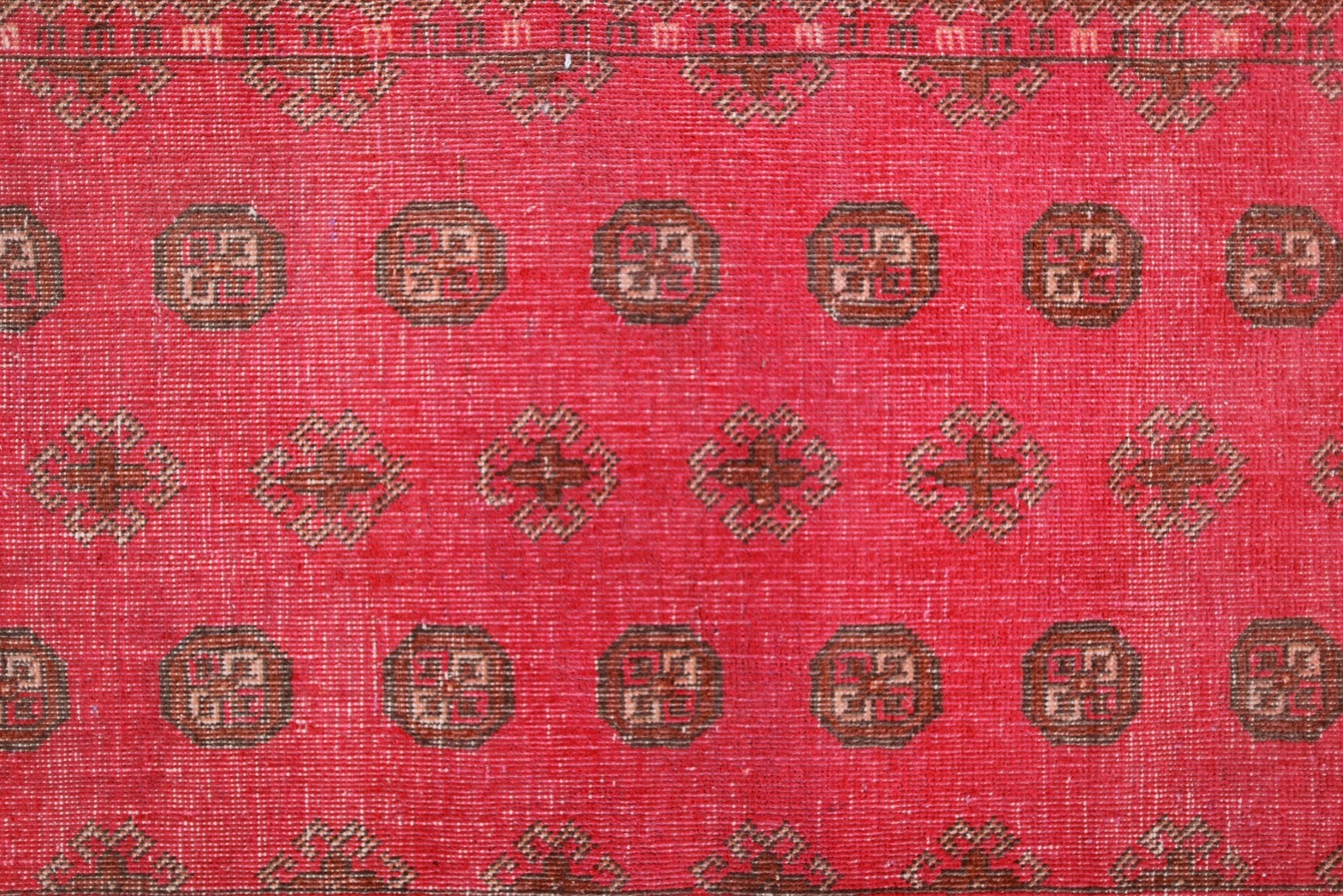 Handmade Vintage Afghan Turkmen Rug | 188 x 102 cm | 6'2" x 3'4" - Najaf Rugs & Textile