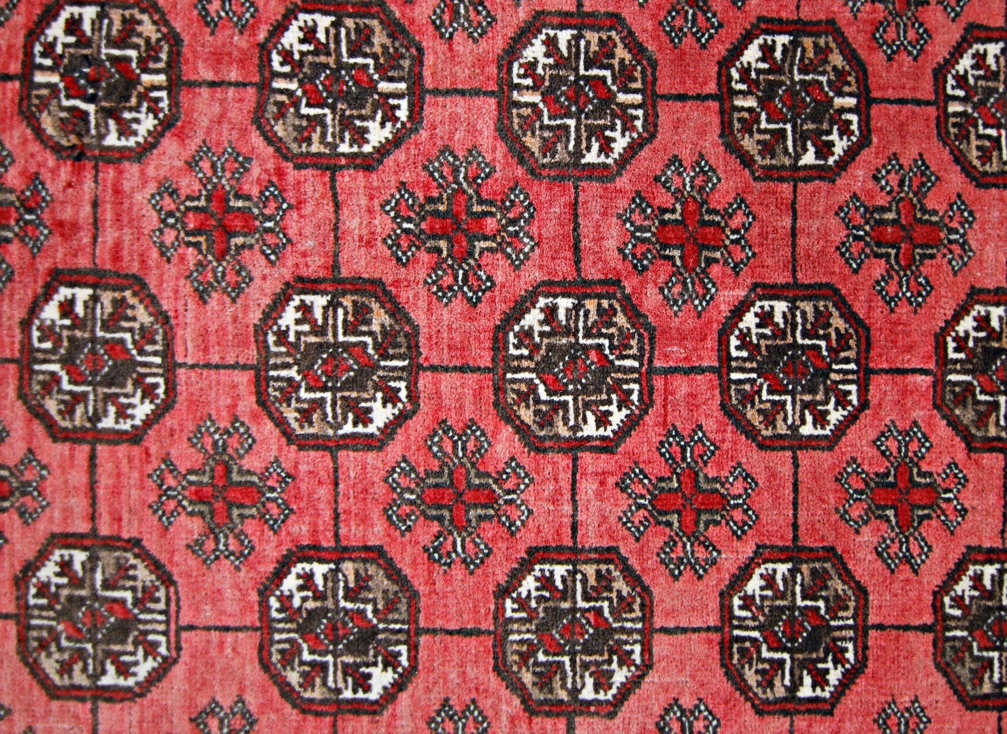 Handmade Vintage Afghan Turkmen Rug | 190 x 100 cm | 6'3" x 3'3" - Najaf Rugs & Textile