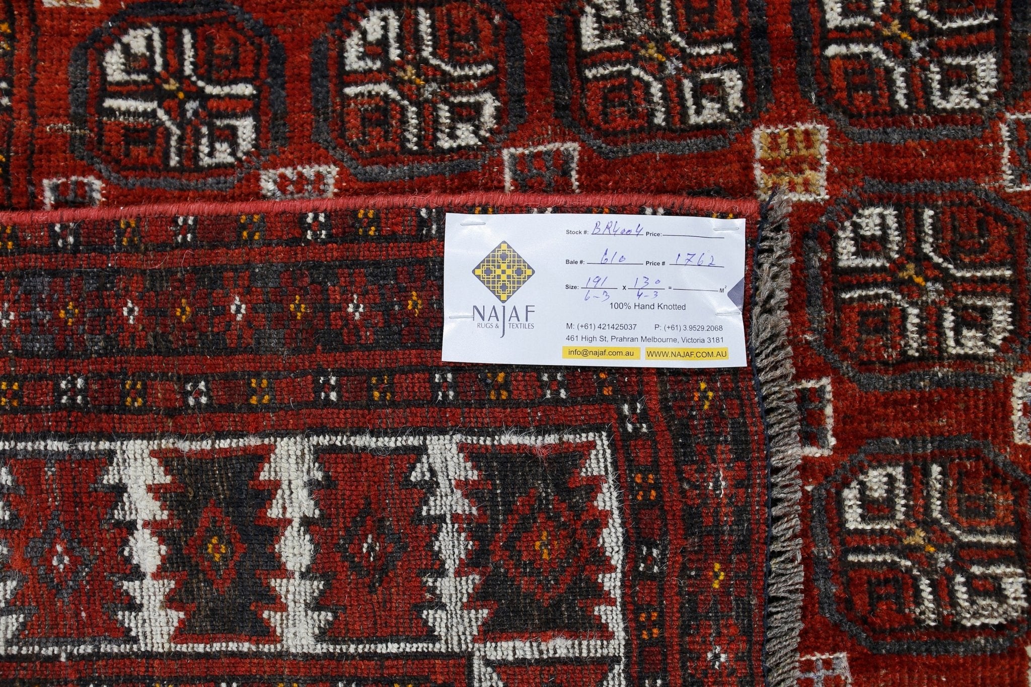 Handmade Vintage Afghan Turkmen Rug | 191 x 130 cm | 6'3" x 4'3" - Najaf Rugs & Textile