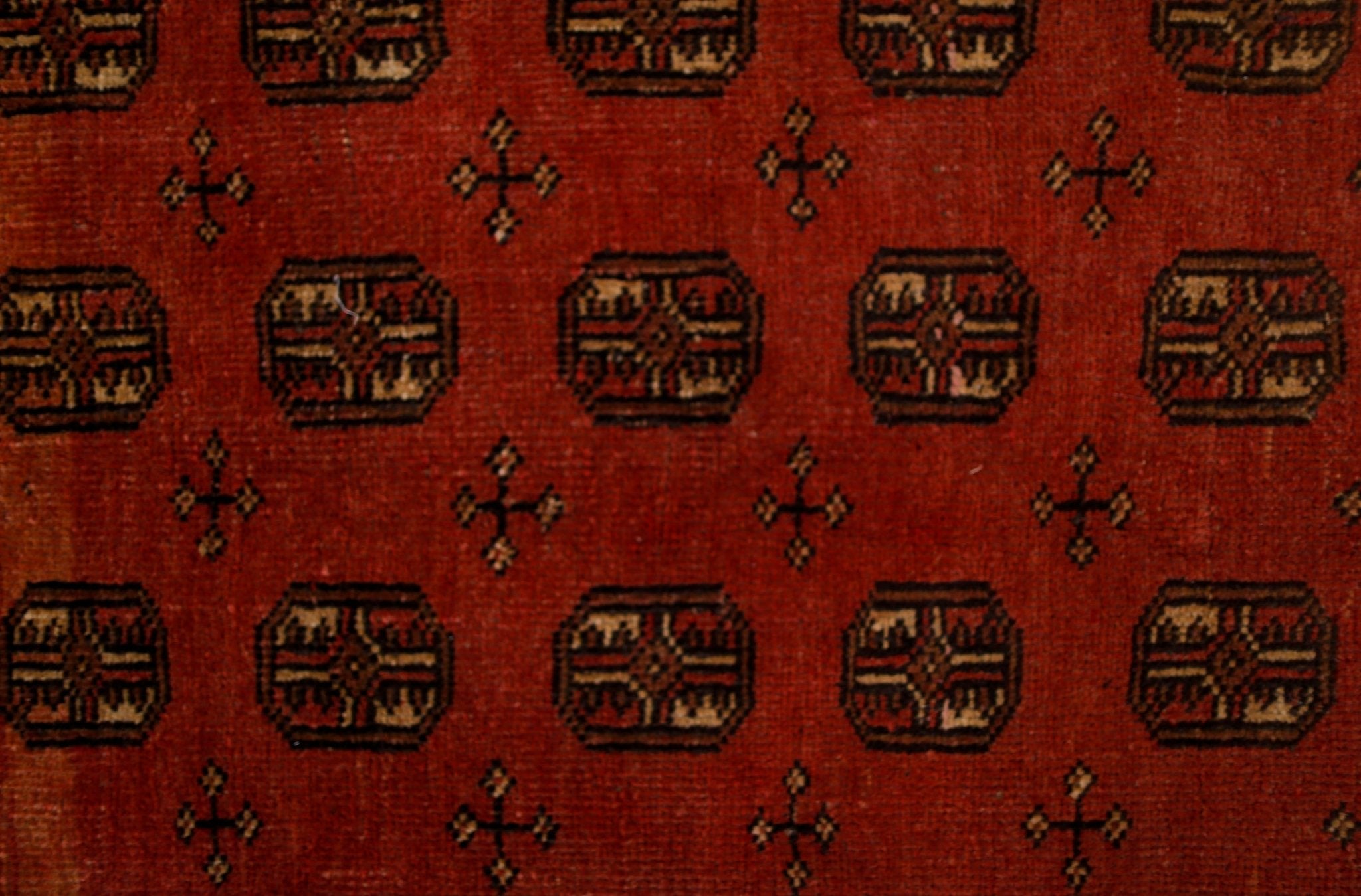 Handmade Vintage Afghan Turkmen Rug | 195 x 149 cm | 6'5" x 4'11" - Najaf Rugs & Textile