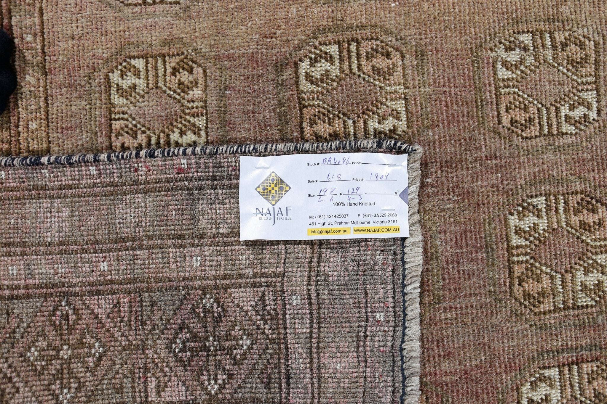 Handmade Vintage Afghan Turkmen Rug | 197 x 129 cm | 6'6" x 4'3" - Najaf Rugs & Textile