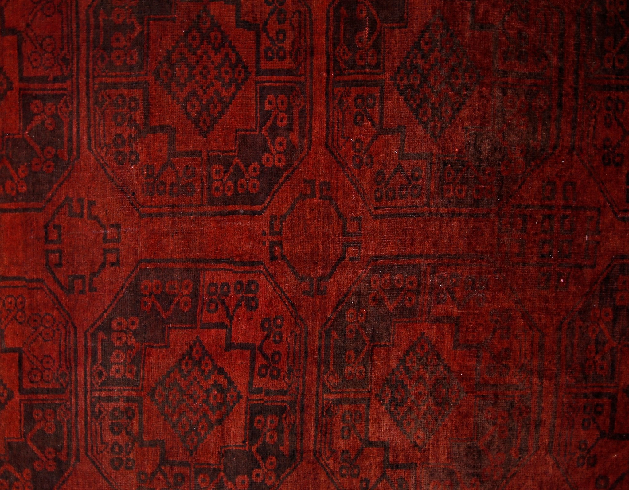 Handmade Vintage Afghan Turkmen Rug | 258 x 229 cm | 8'5" x 7'6" - Najaf Rugs & Textile