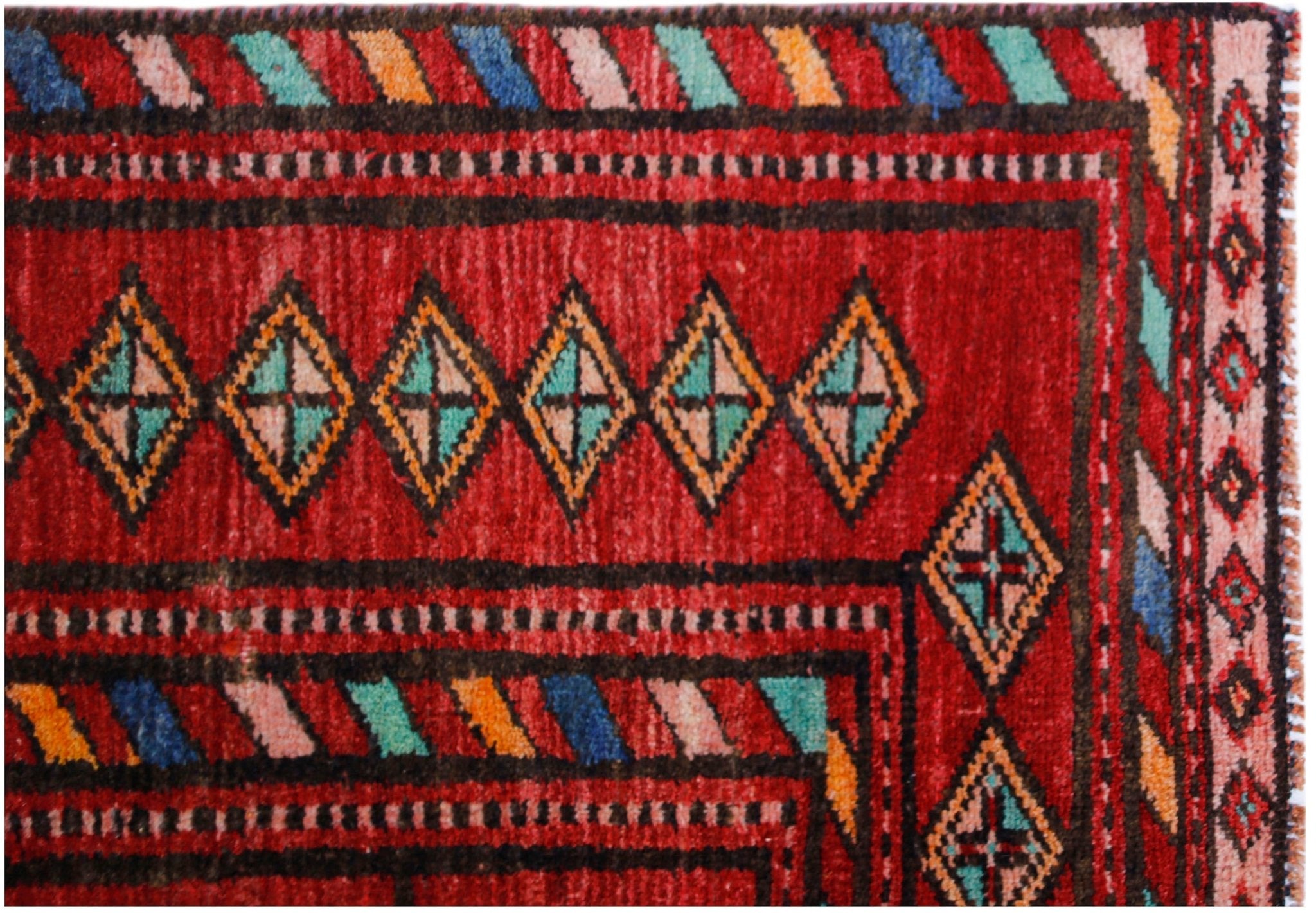 Handmade Vintage Afghan Turkmen Rug | 279 x 230 cm | 9'2" x 7'6" - Najaf Rugs & Textile