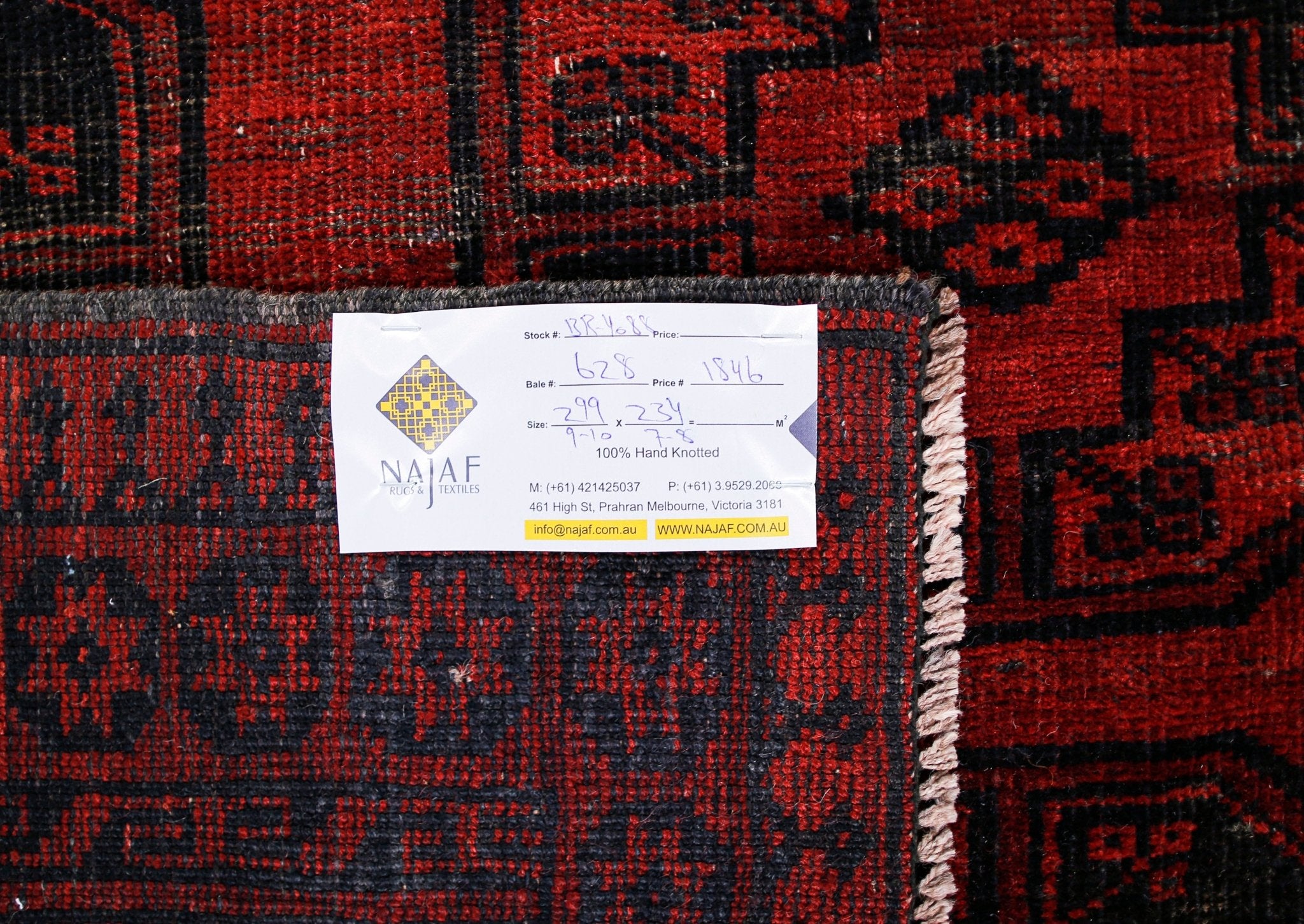 Handmade Vintage Afghan Turkmen Rug | 299 x 234 cm | 9'10" x 7'8" - Najaf Rugs & Textile