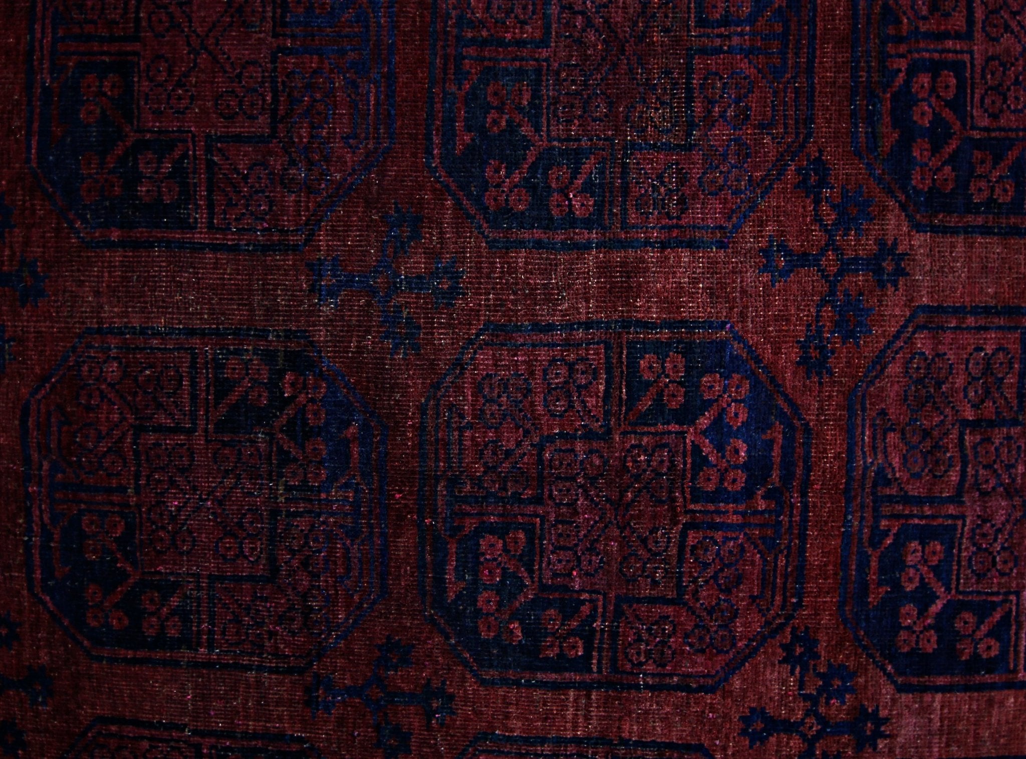 Handmade Vintage Afghan Turkmen Rug | 301 x 212 cm | 9'10" x 6'11" - Najaf Rugs & Textile