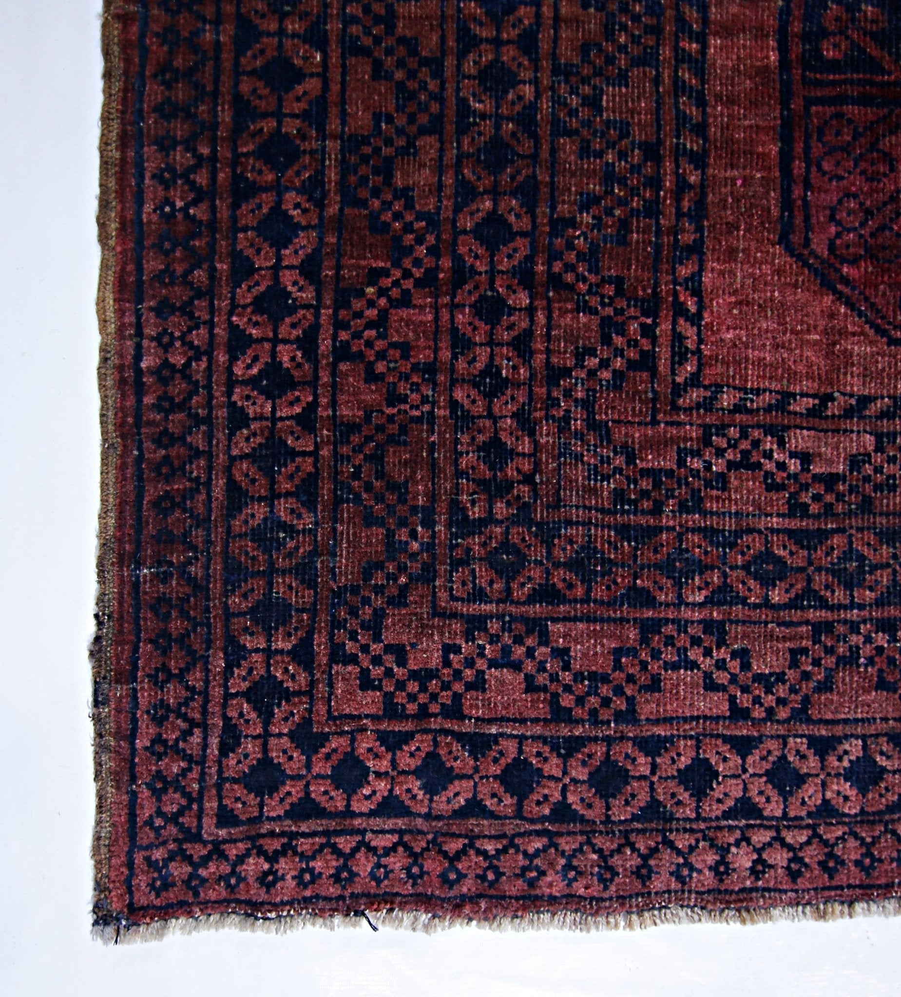 Handmade Vintage Afghan Turkmen Rug | 301 x 212 cm | 9'10" x 6'11" - Najaf Rugs & Textile
