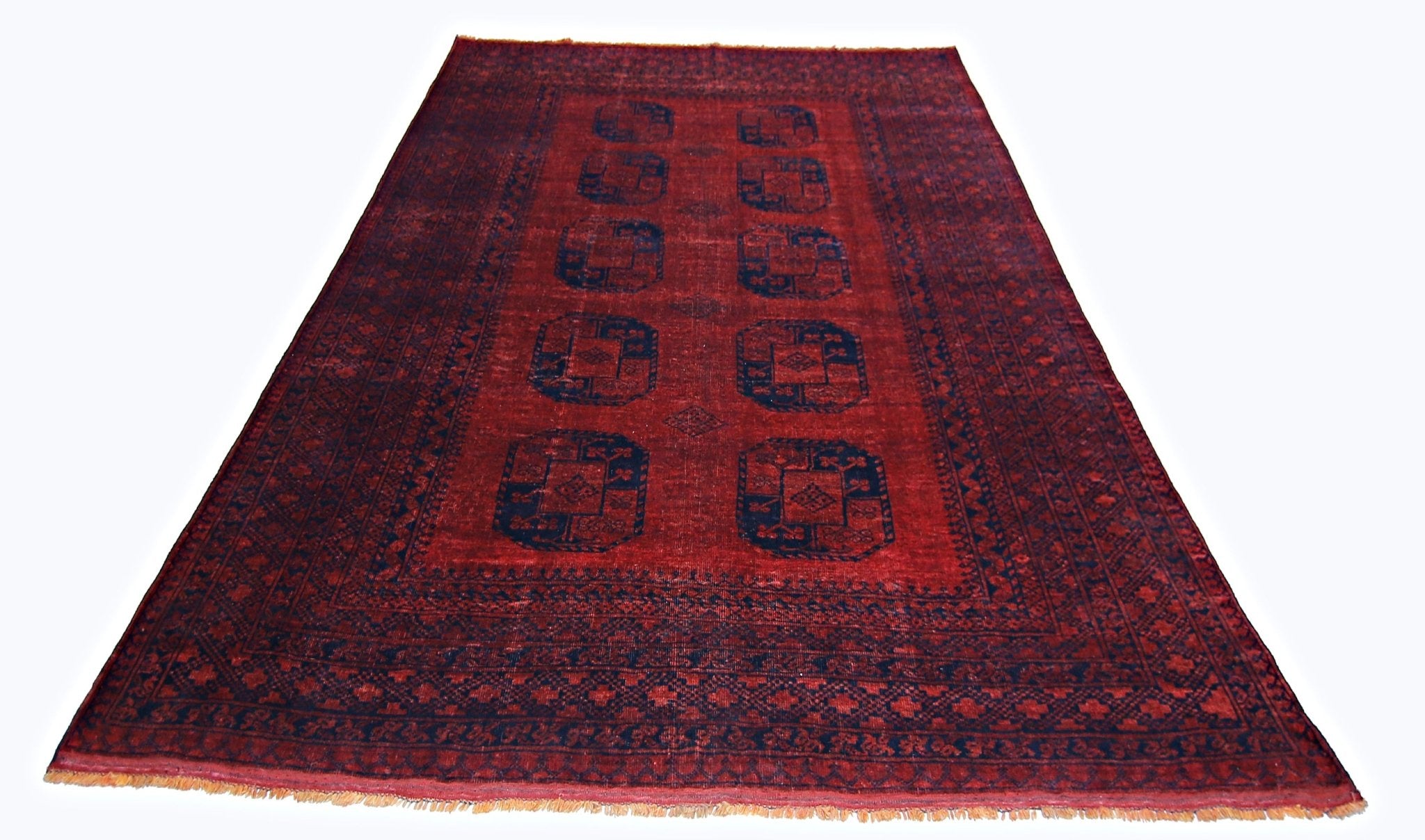 Handmade Vintage Afghan Turkmen Rug | 318 x 254 cm | 10'5" x 8'4" - Najaf Rugs & Textile