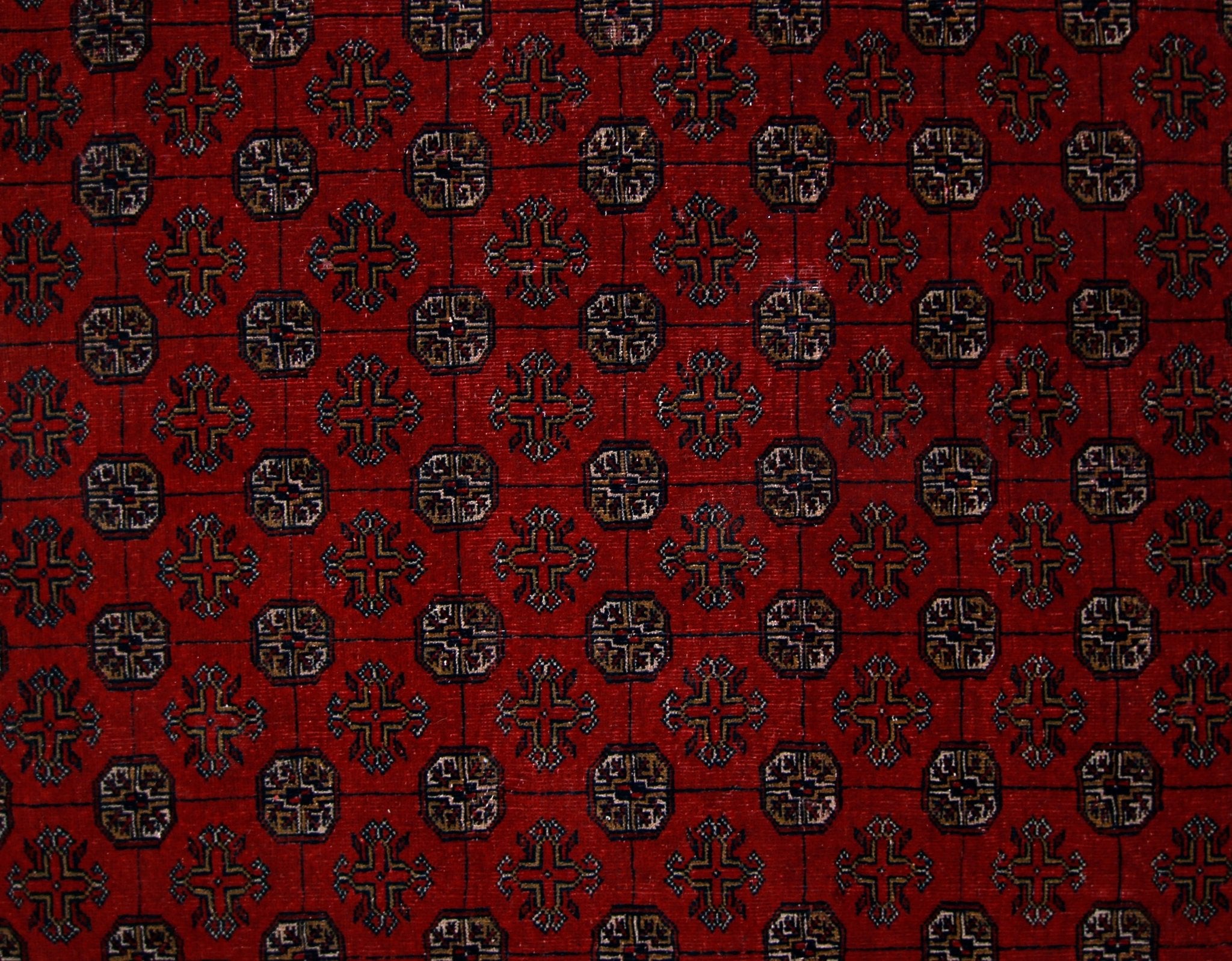 Handmade Vintage Afghan Turkmen Rug | 321 x 241 cm | 10'6" x 7'11" - Najaf Rugs & Textile