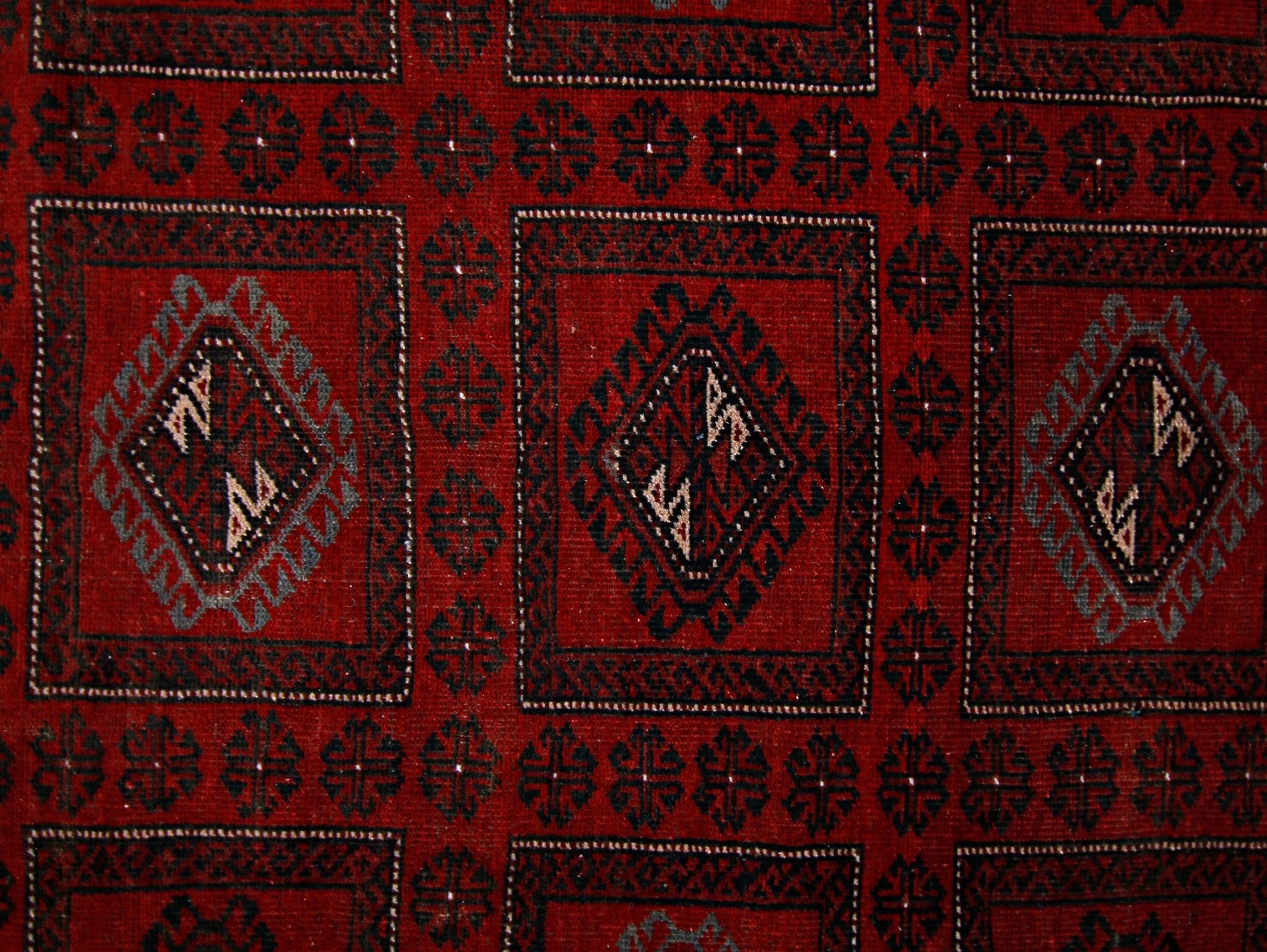Handmade Vintage Afghan Turkmen Rug | 323 x 233 cm | 10'7" x 7'8" - Najaf Rugs & Textile