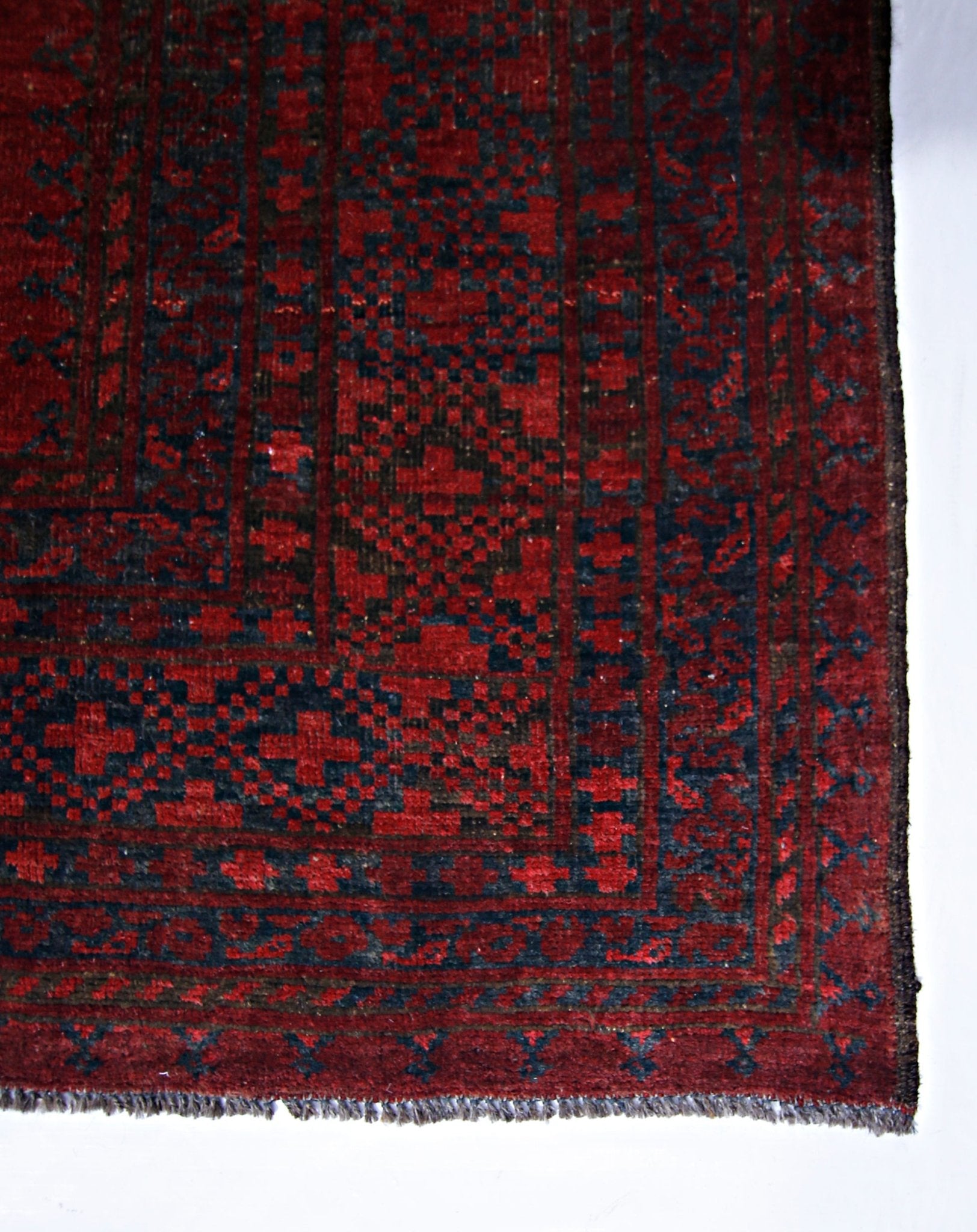 Handmade Vintage Afghan Turkmen Rug | 325 x 239 cm | 10'8" x 7'10" - Najaf Rugs & Textile