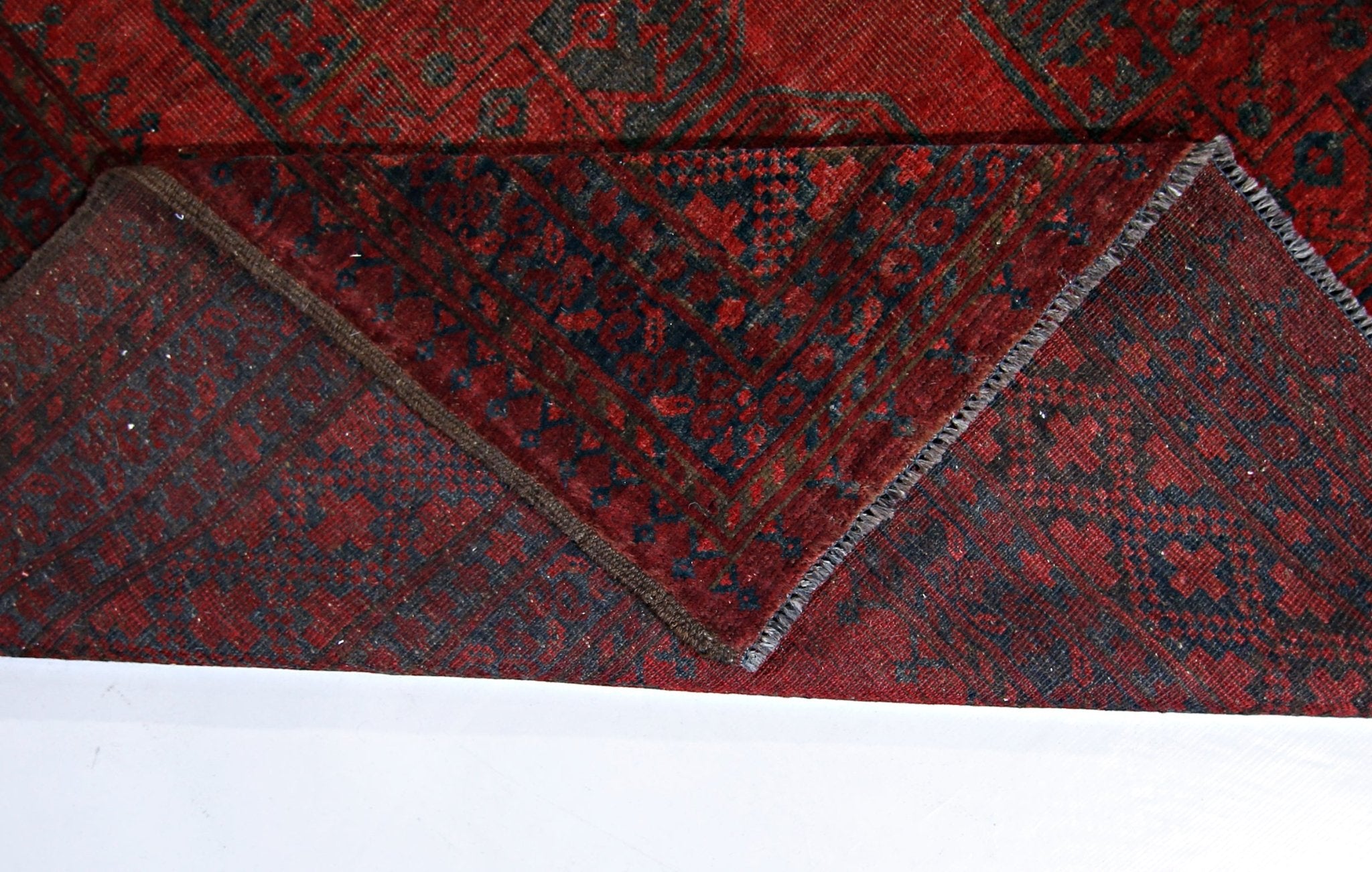 Handmade Vintage Afghan Turkmen Rug | 325 x 239 cm | 10'8" x 7'10" - Najaf Rugs & Textile