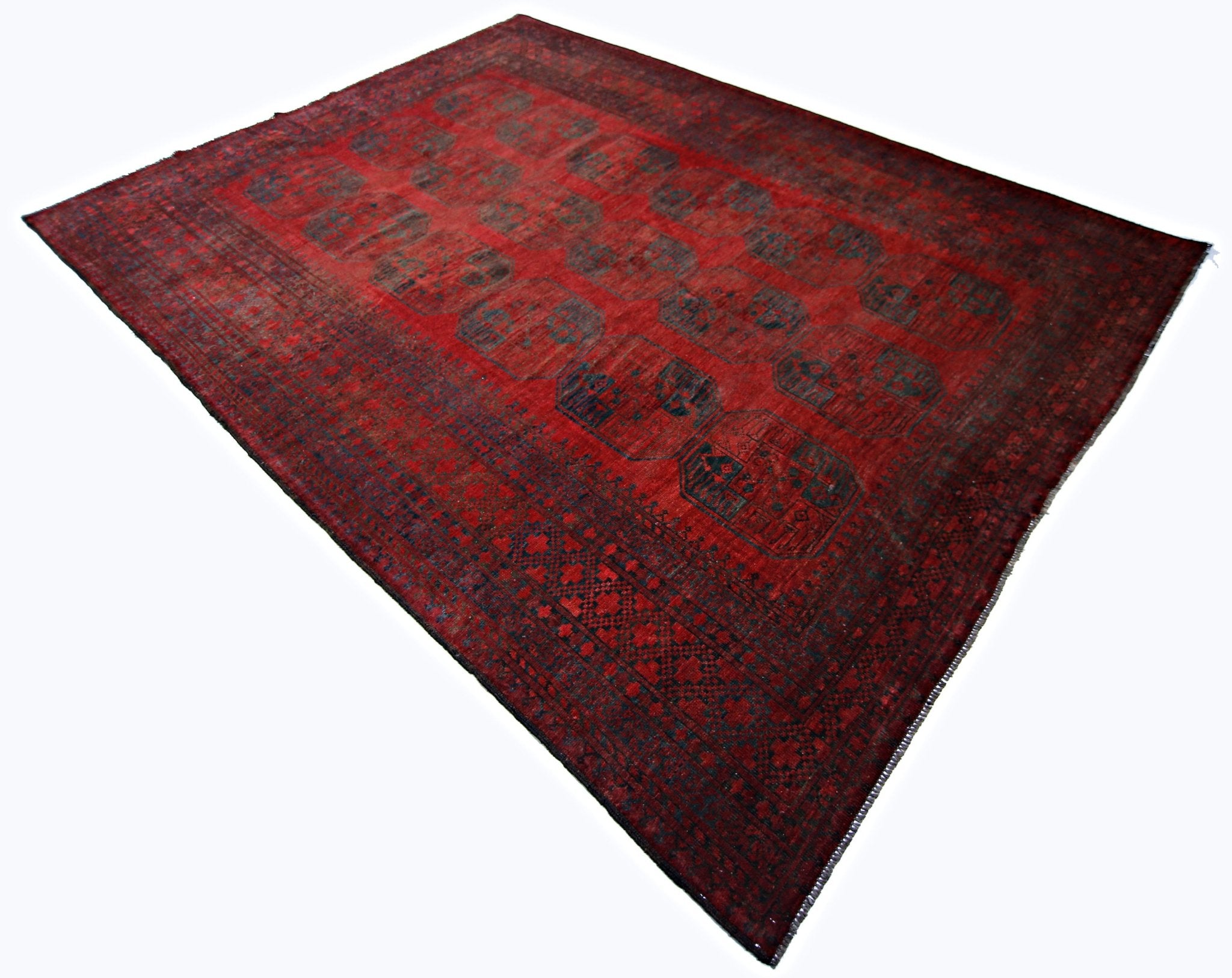 Handmade Vintage Afghan Turkmen Rug | 325 x 239 cm | 10'8" x 7'10" - Najaf Rugs & Textile