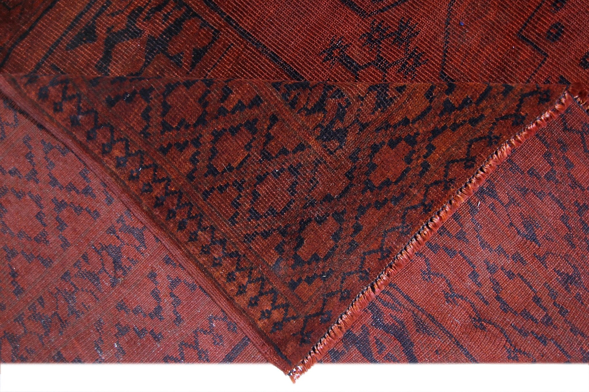 Handmade Vintage Afghan Turkmen Rug | 334 x 234 cm | 10'11" x 7'8" - Najaf Rugs & Textile