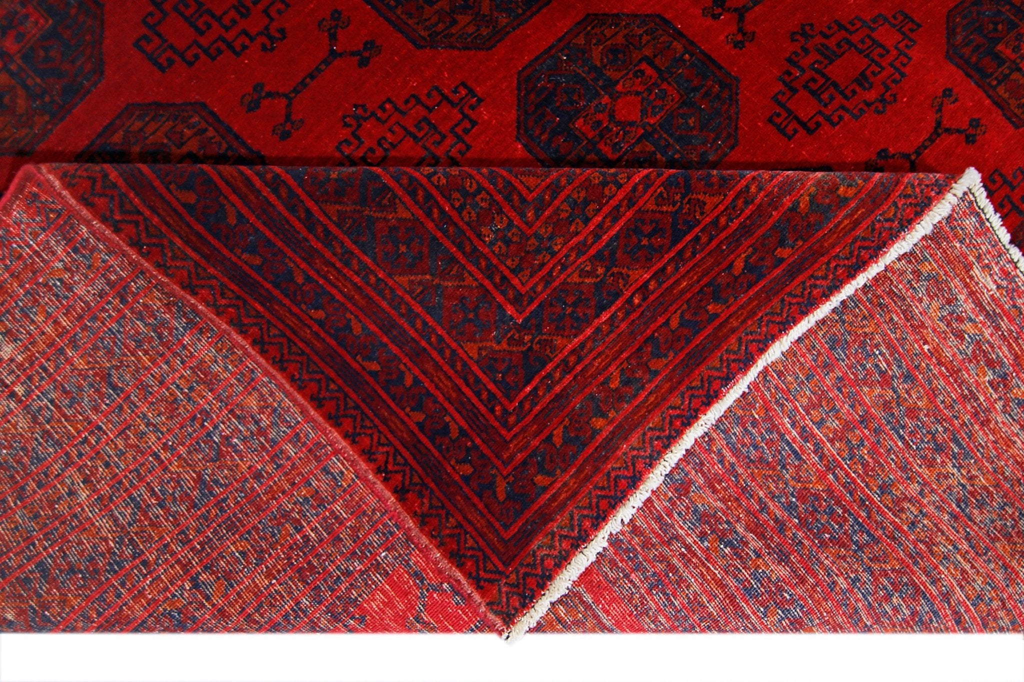 Handmade Vintage Afghan Turkmen Rug | 338 x 259 cm | 11'1" x 8'6" - Najaf Rugs & Textile