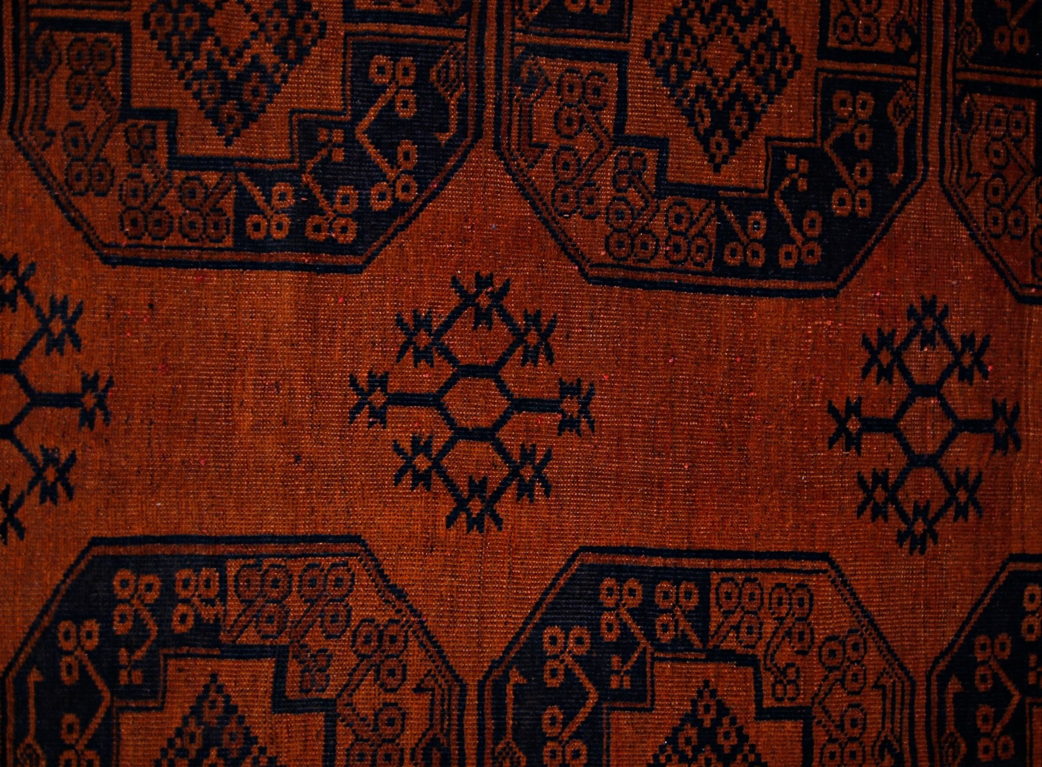 Handmade Vintage Afghan Turkmen Rug | 344 x 361 cm | 11'3" x 8'7" - Najaf Rugs & Textile