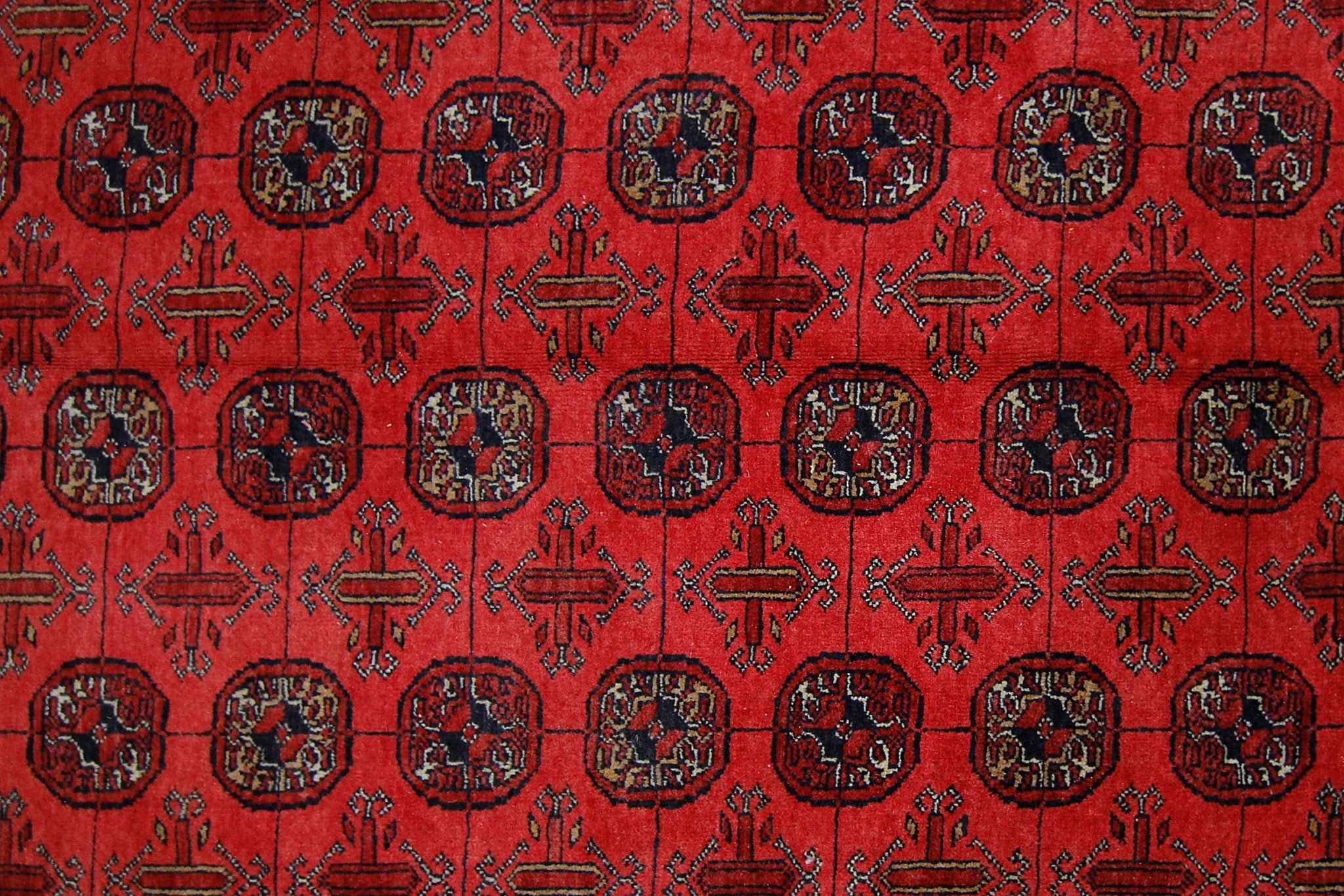 Handmade Vintage Afghan Turkmen Rug | 345 x 251 cm | 11'4" x 8'3" - Najaf Rugs & Textile