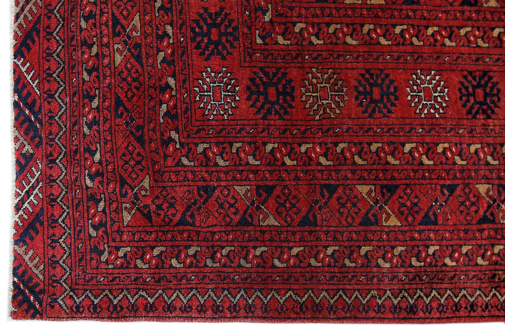 Handmade Vintage Afghan Turkmen Rug | 345 x 251 cm | 11'4" x 8'3" - Najaf Rugs & Textile