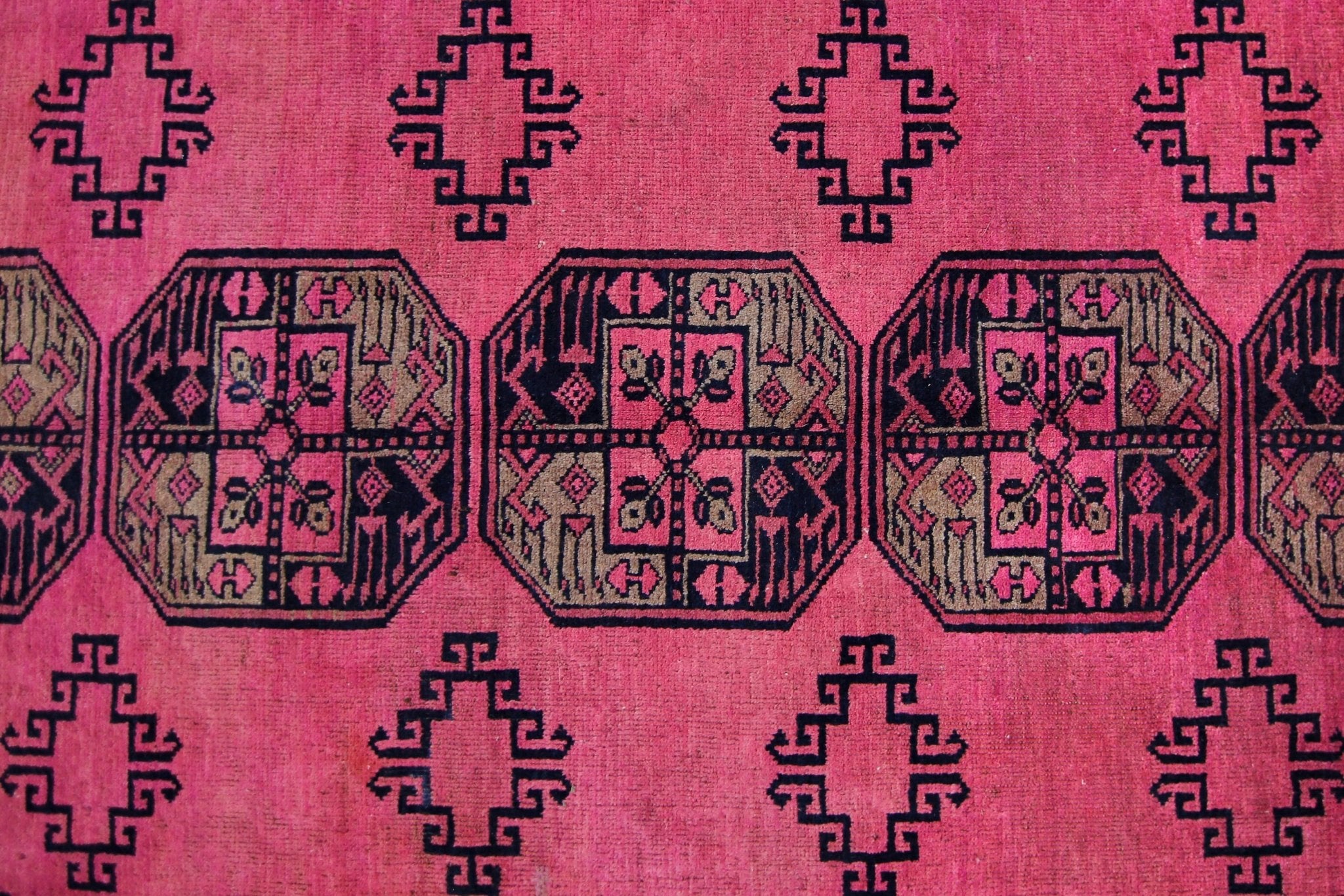 Handmade Vintage Afghan Turkmen Rug | 392 x 306 cm | 12'10" x 10'1" - Najaf Rugs & Textile