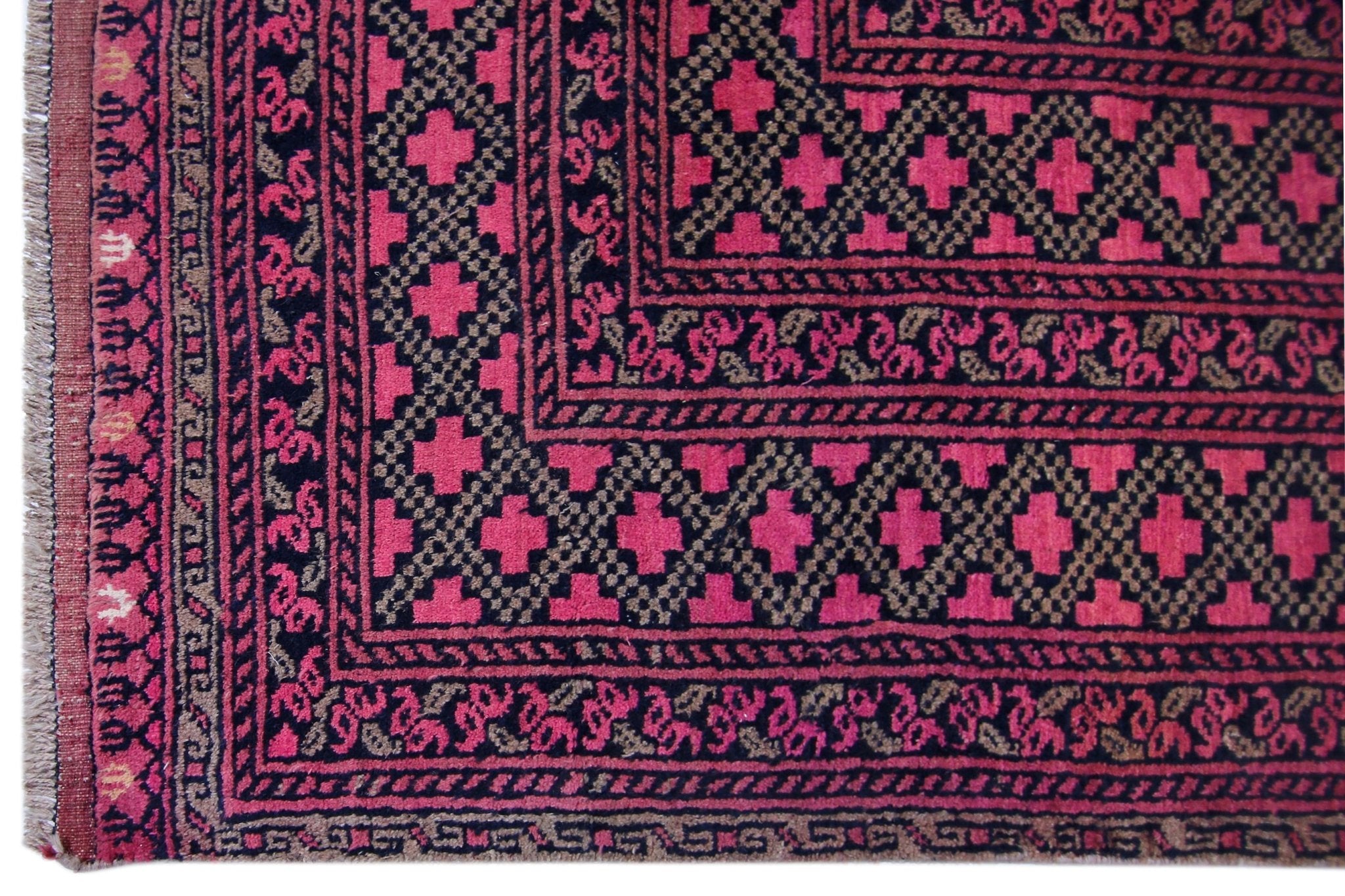 Handmade Vintage Afghan Turkmen Rug | 392 x 306 cm | 12'10" x 10'1" - Najaf Rugs & Textile