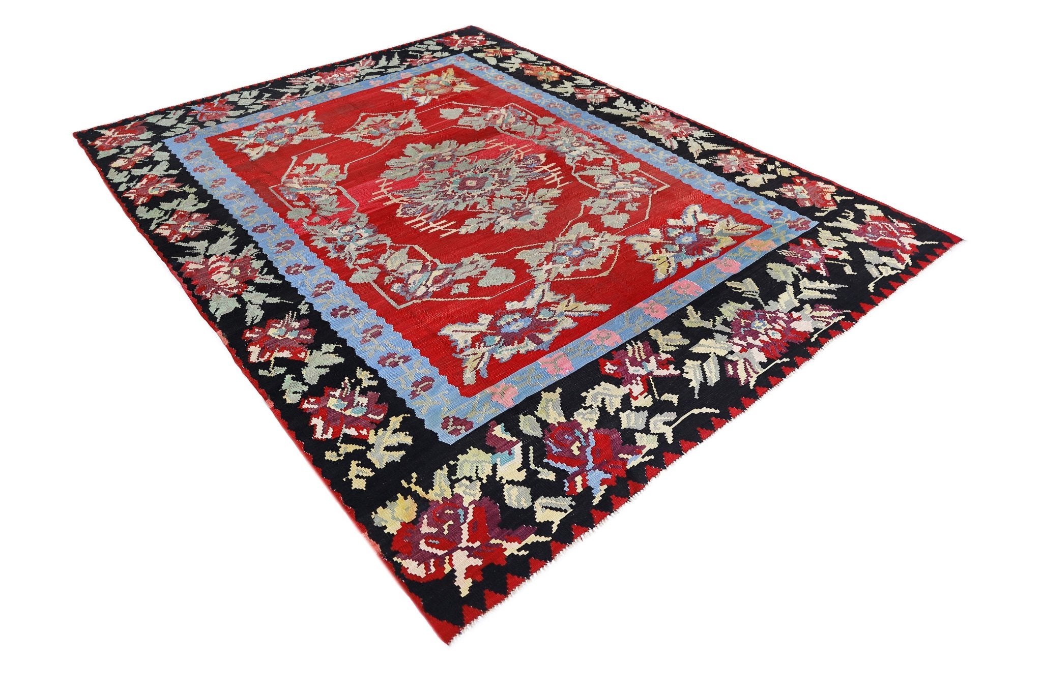 Handmade Vintage Caucasian Karabagh Kilim | 286 x 219 cm | 9'5" x 7'2" - Najaf Rugs & Textile