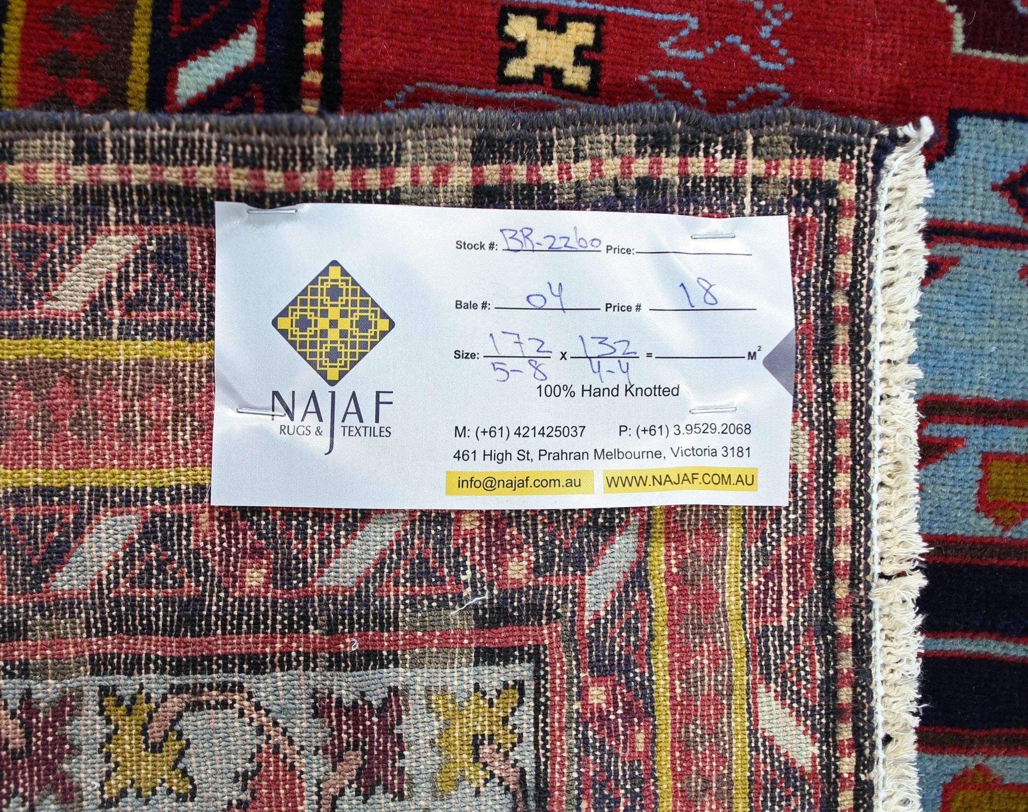Handmade Vintage Caucasian Kazakh Rug | 172 x 132 cm | 5'8" x 4'4" - Najaf Rugs & Textile