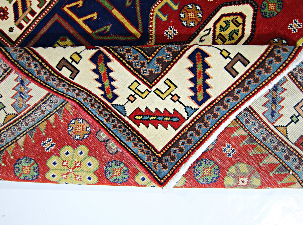 Handmade Vintage Caucasian Kazakh Rug | 190 x 124 cm | 6'3" x 4'1" - Najaf Rugs & Textile