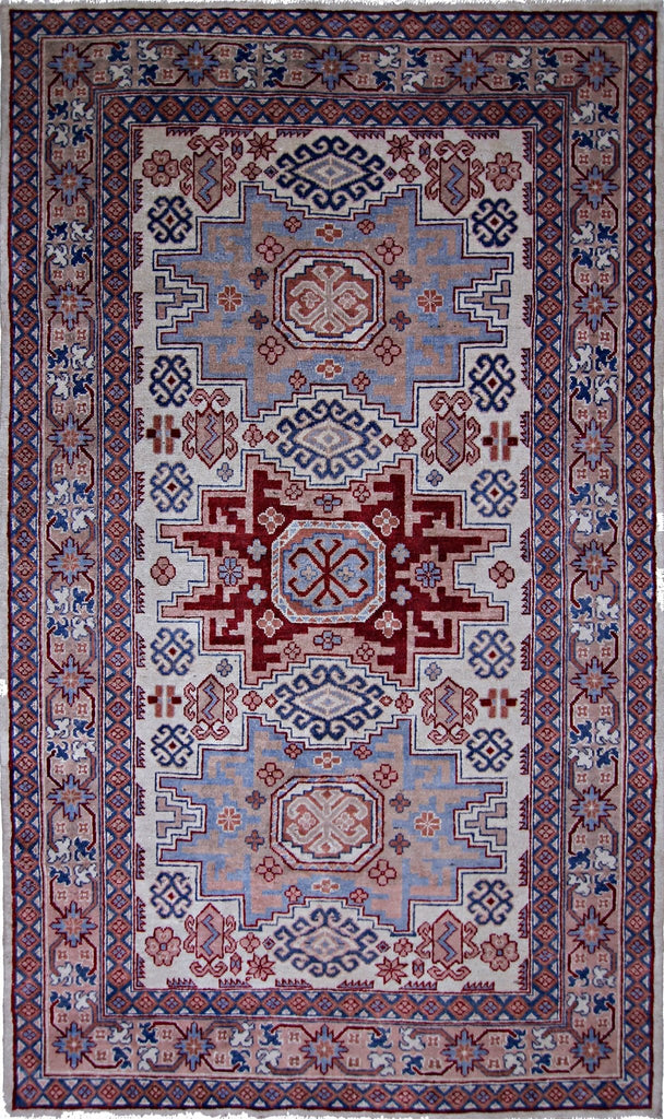 Handmade Vintage Caucasian Kazakh Rug | 193 x 115 cm | 6'4" x 3'9" - Najaf Rugs & Textile