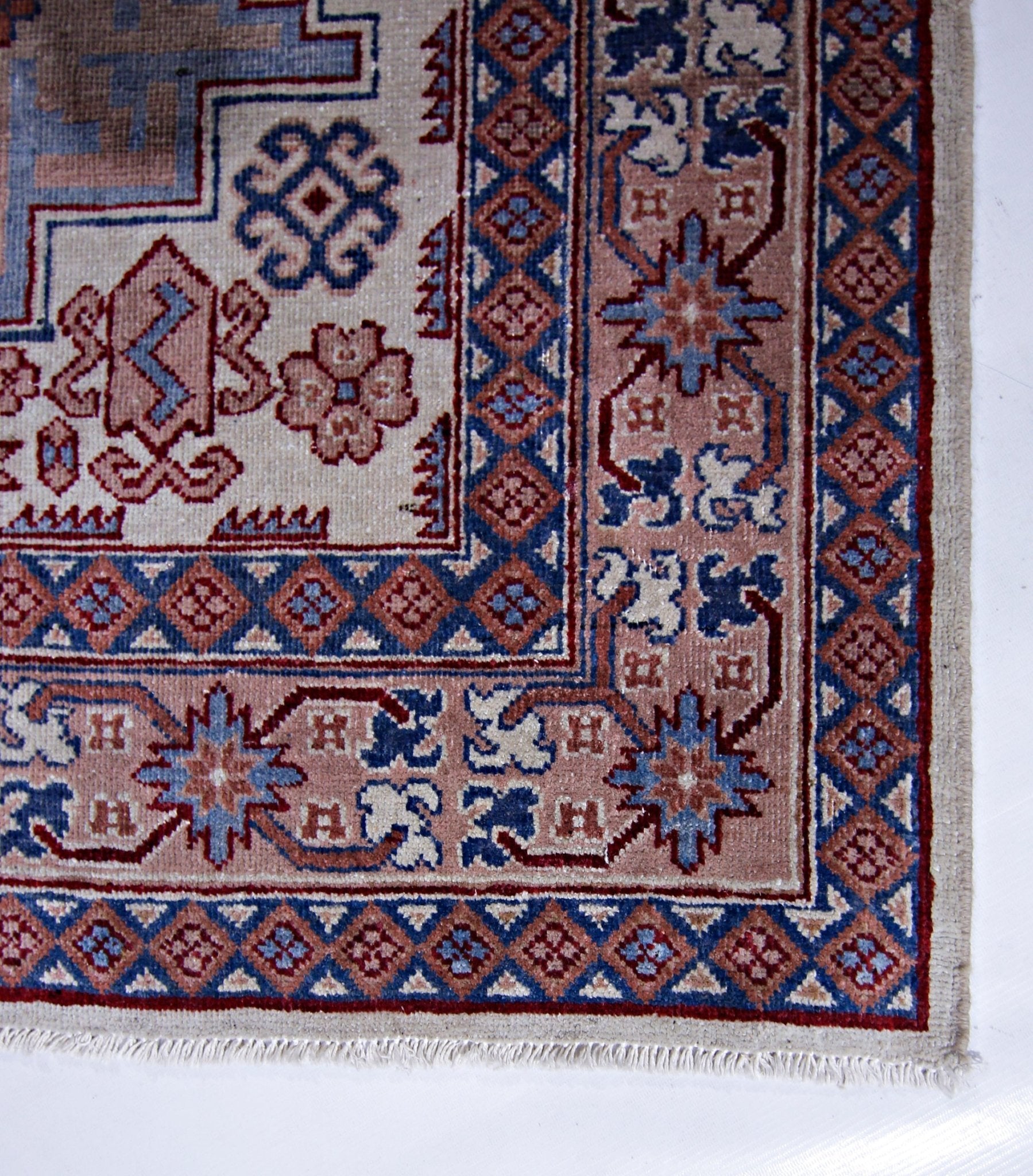 Handmade Vintage Caucasian Kazakh Rug | 193 x 115 cm | 6'4" x 3'9" - Najaf Rugs & Textile
